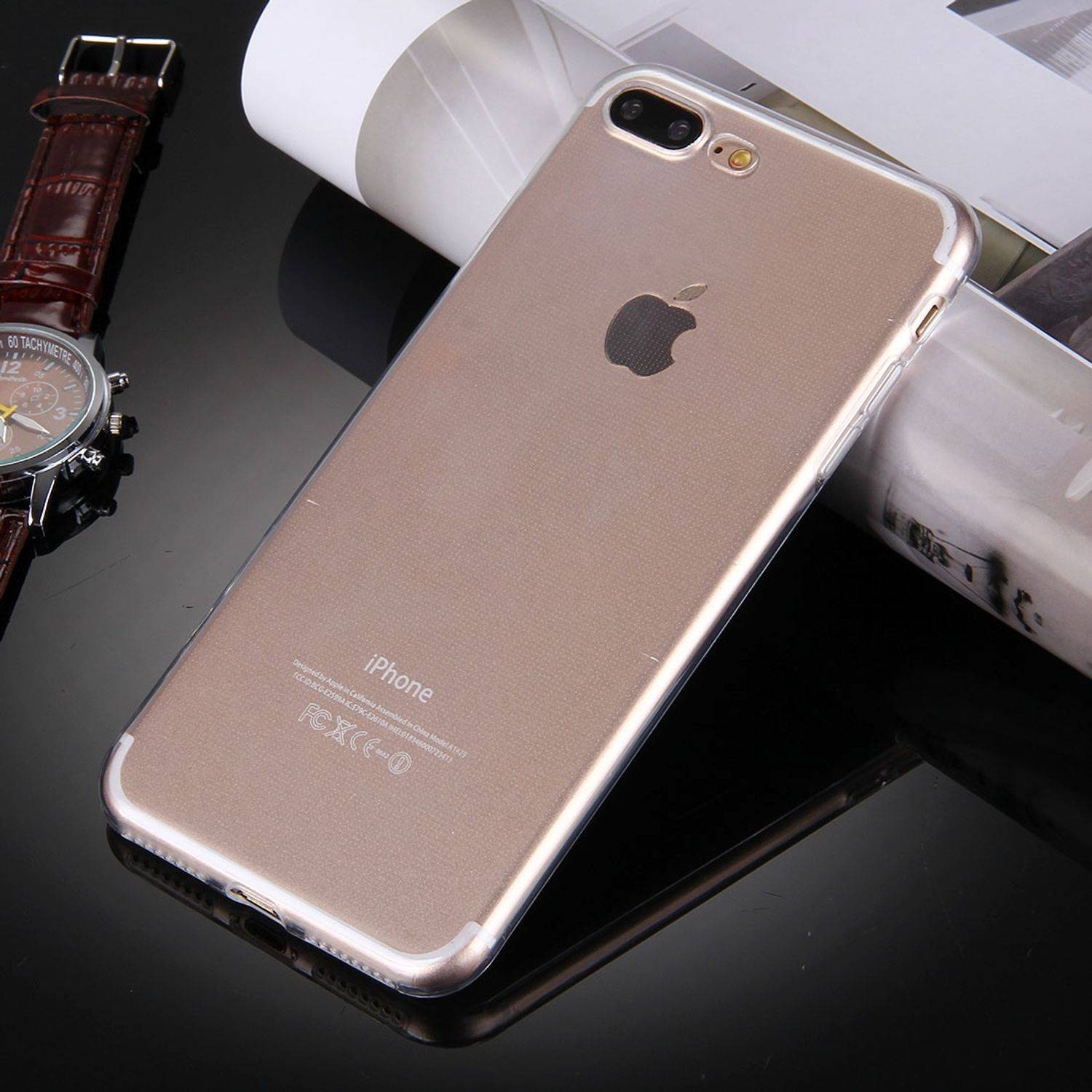 Apple iPhone 8 Plus Handyhülle Ultra Dünn Bumper Backcover Transparent