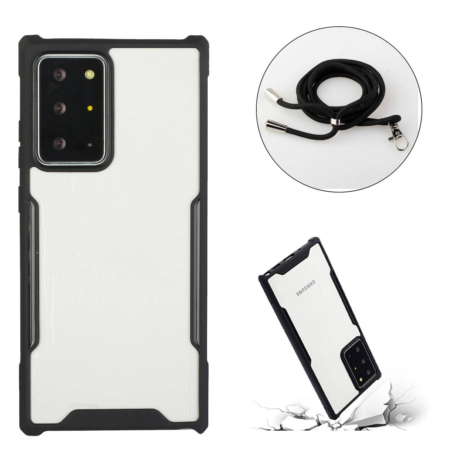 Samsung Galaxy S21 Ultra Handykette Handyhülle Backcover Schwarz