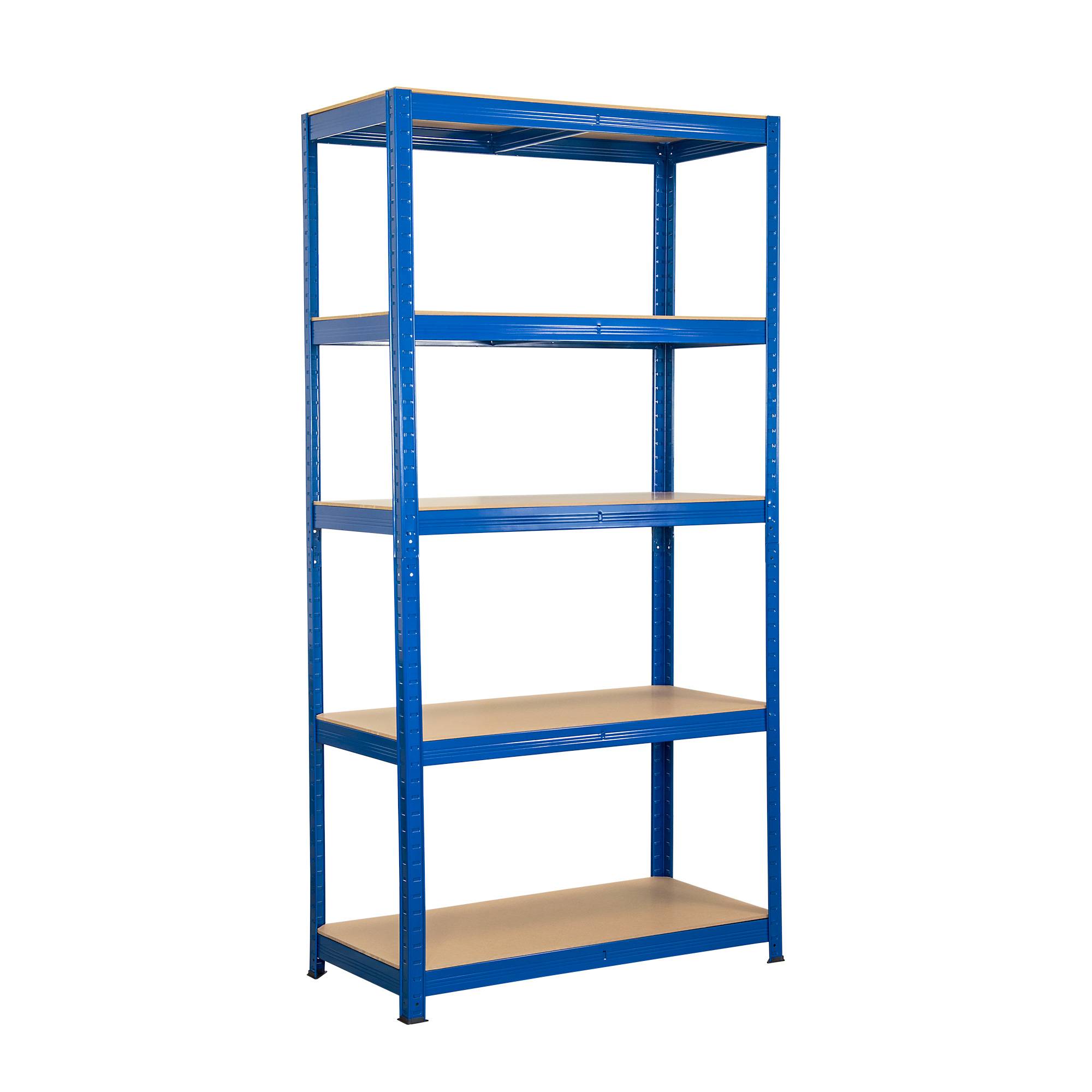 SCHMIDT security tools Schwerlastregal – Lagerregal 180x90x45 cm, 5 Ebenen Metall Steckregal für Keller, Garage und Industrie – Lastenregal mit 2