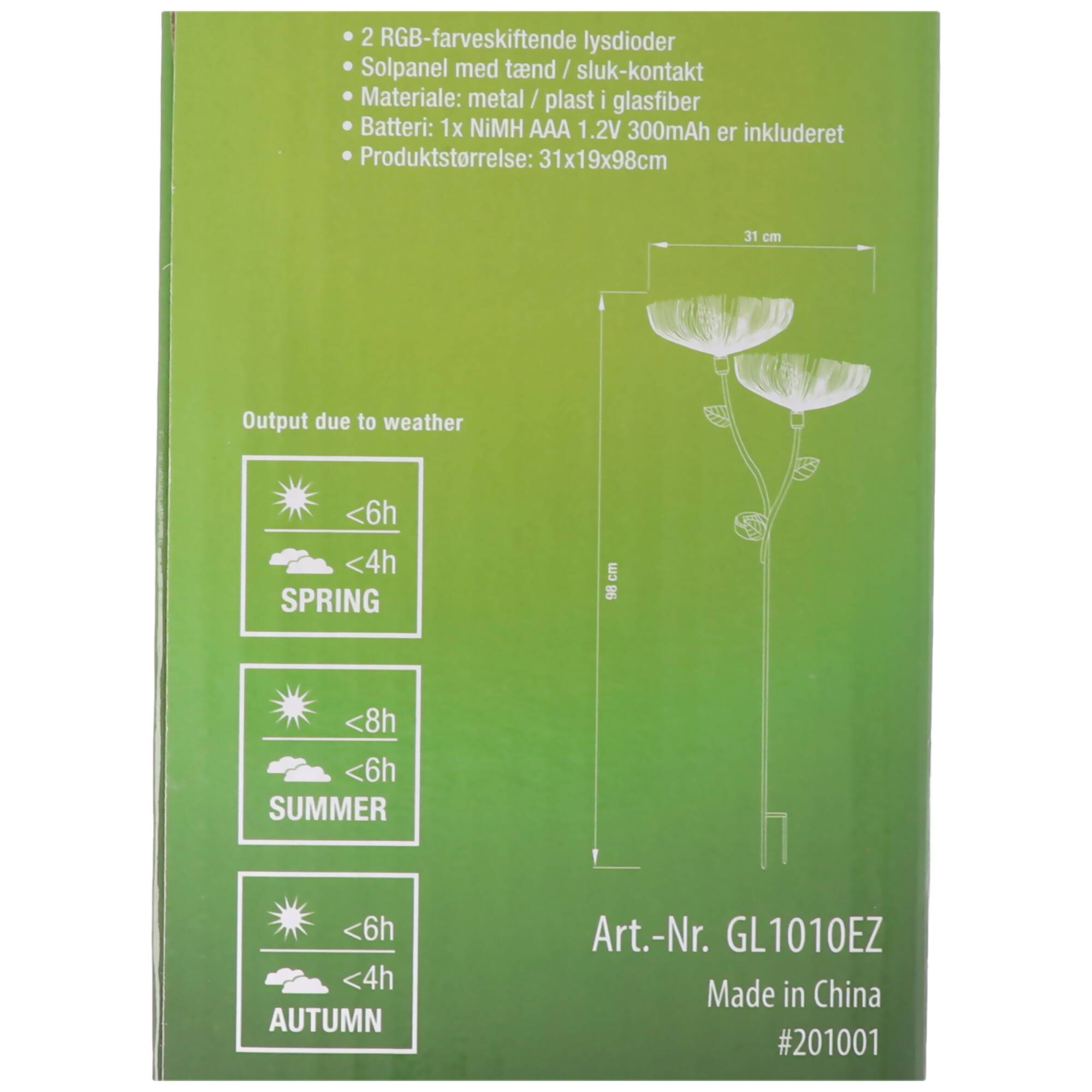 LED-Gartenlicht Löwenzahn mit 2 RGB LED Farbwechsel, inklusive Solarpanel und Akku