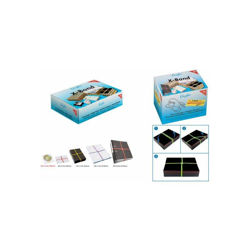 Läufer X-Band im Karton - 100 g, 80 x 11 mm, bunt sortiert