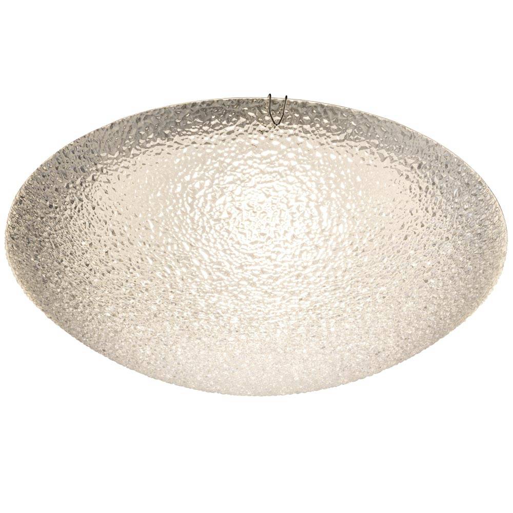 LED Deckenleuchte Modern Wohnzimmerlampe Schlafzimmerleuchte Glas klar Deckenlampe Chrom, geeist rund, 1x LED 12 Watt 800 Lm warmweiß, 30 cm