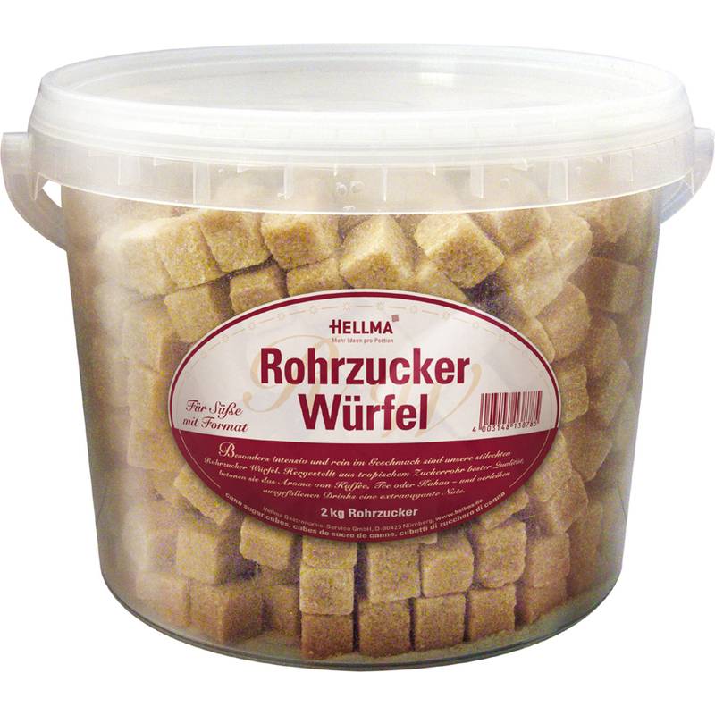 HELLMA Rohrzucker-Würfel, im Eimer