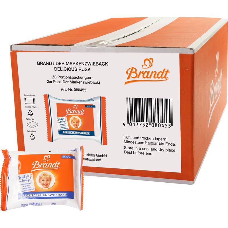 Brandt Zwieback, Portionspackungen im Karton