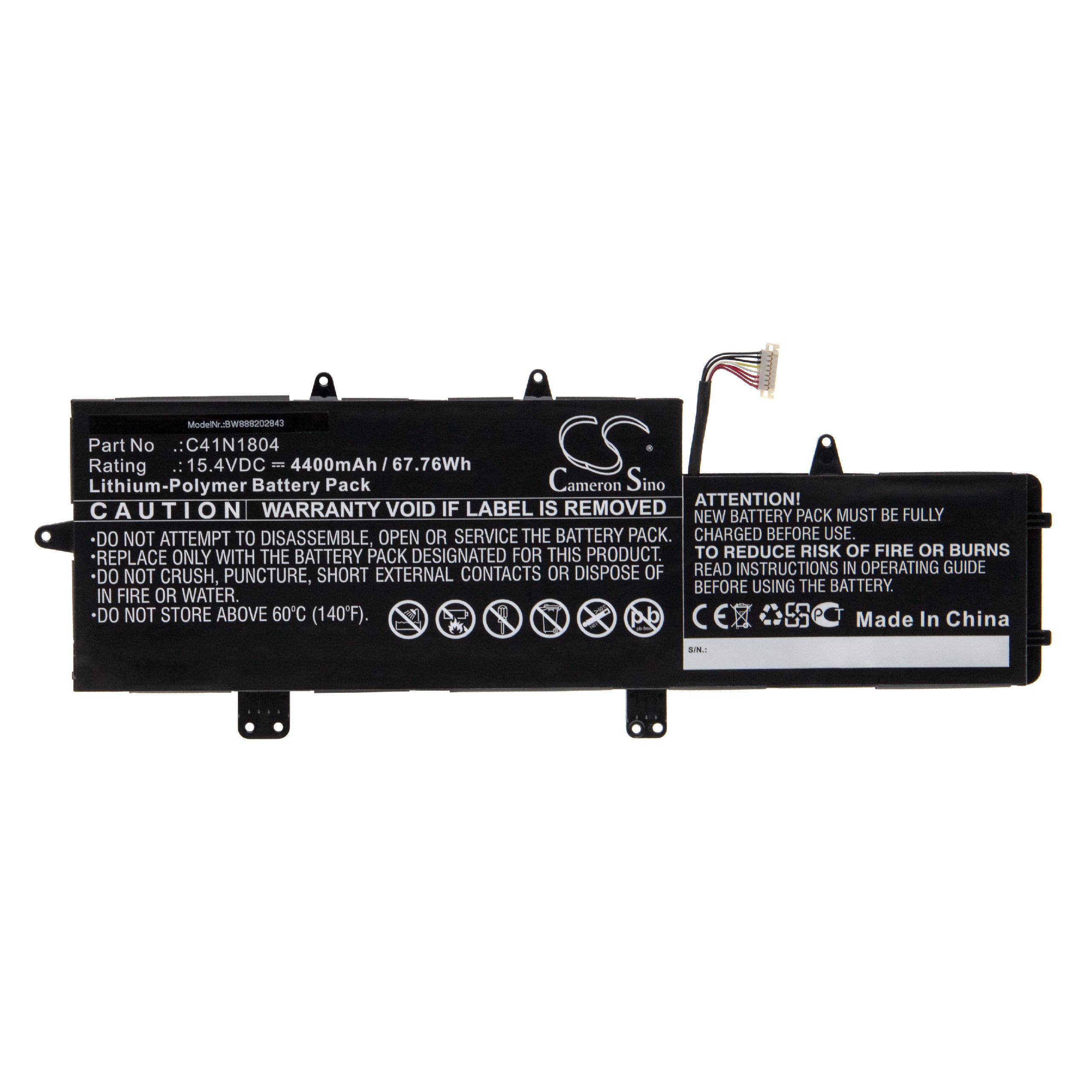 vhbw Akku kompatibel mit Asus ZenBook Pro 14 UX480FD-BE073T, UX480FD-BE100T, UX480FD-BE107T Notebook (4400 mAh, 15,4 V, Li-Polymer)