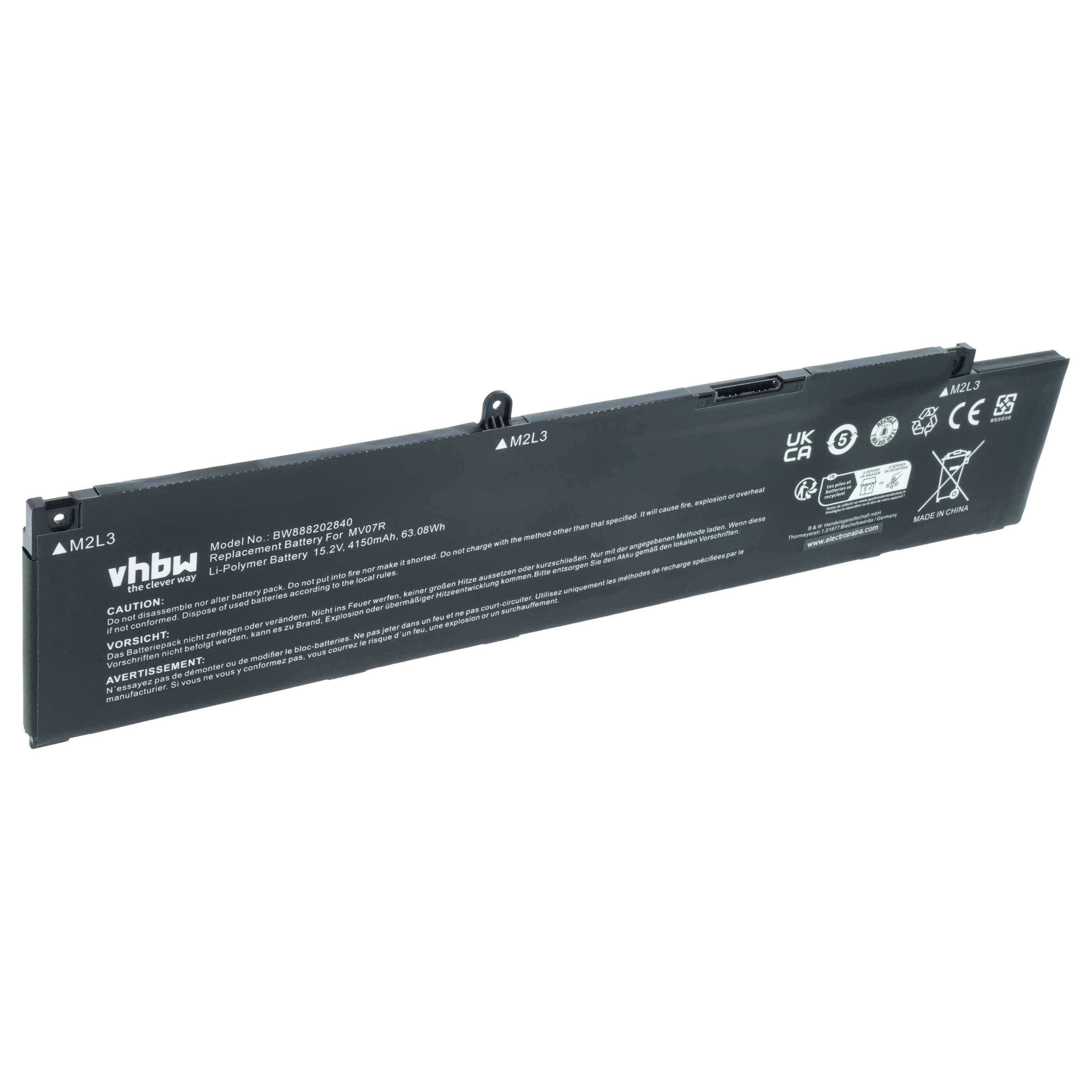 vhbw Akku kompatibel mit Dell G3 15 3500 G4DG2, G3 15 3500 GN3500EDFRS Notebook (4150mAh, 15,2V, Li-Polymer)