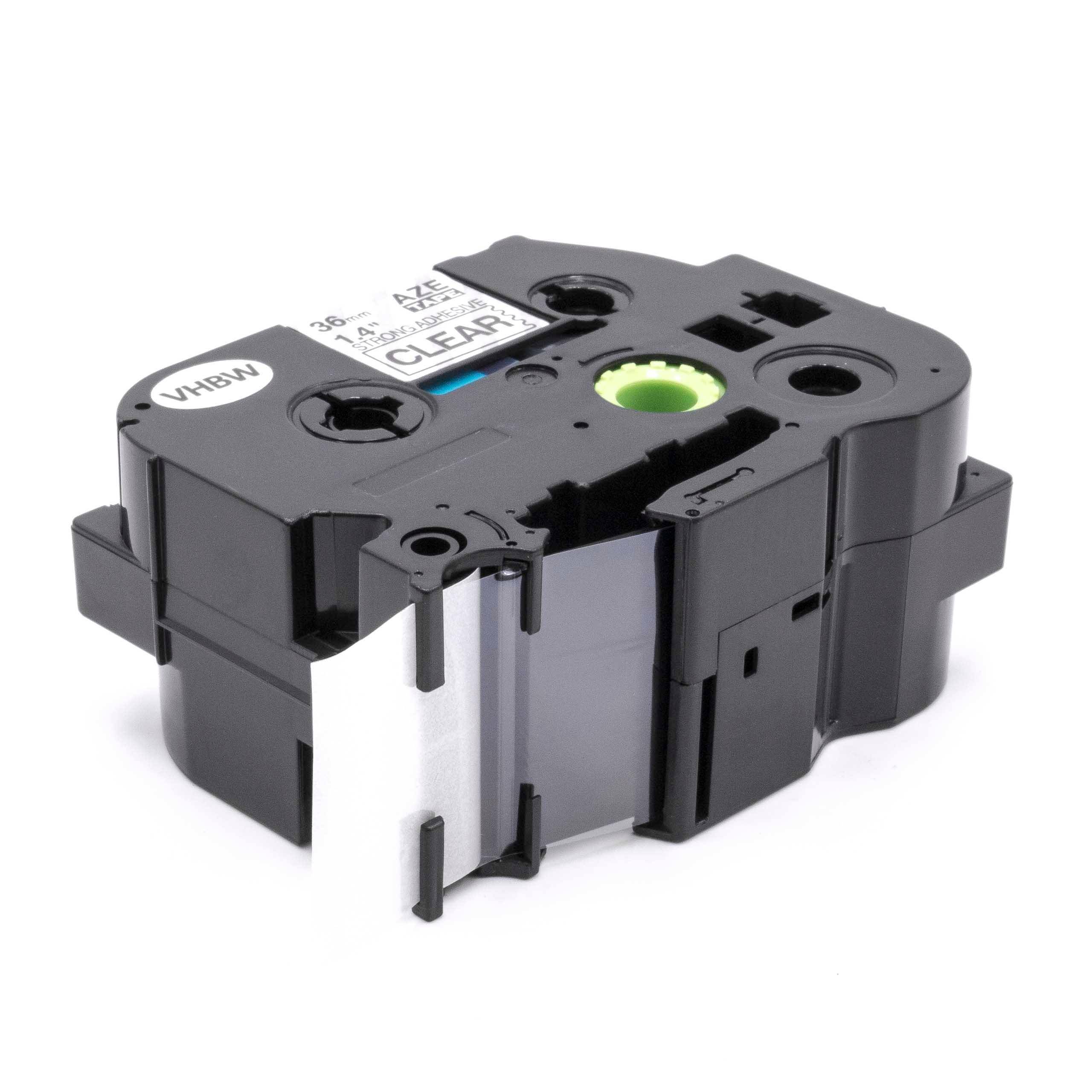 vhbw Schriftband-Kassette Ersatz für Brother S161 für Etiketten-Drucker 36mm Schwarz auf Transparent, Extra Stark