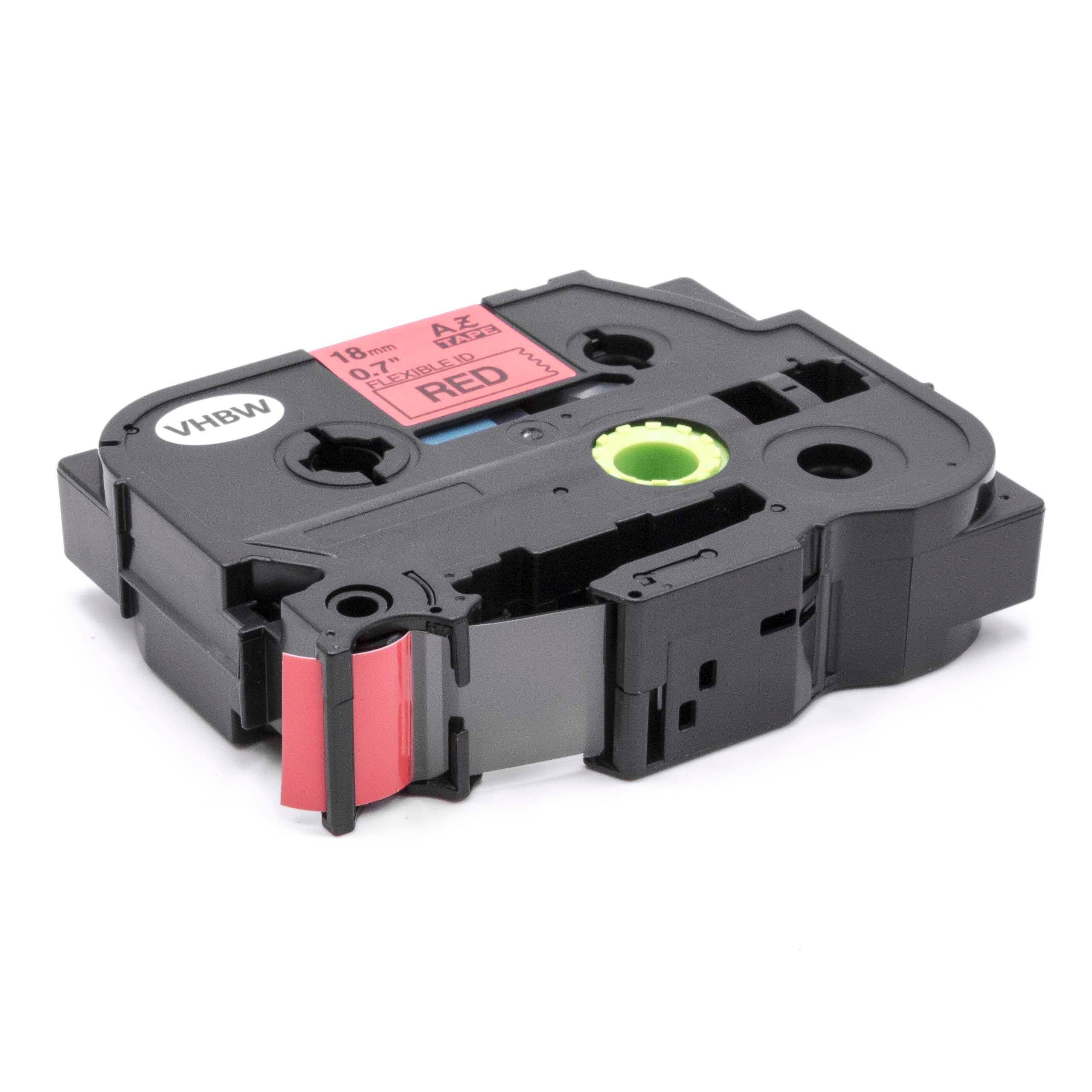 vhbw Schriftband-Kassette Ersatz für Brother TZeFX441, TZE-FX441, TZFX441, TZ-FX441 für Etiketten-Drucker 18mm Schwarz auf Rot, Flexibel