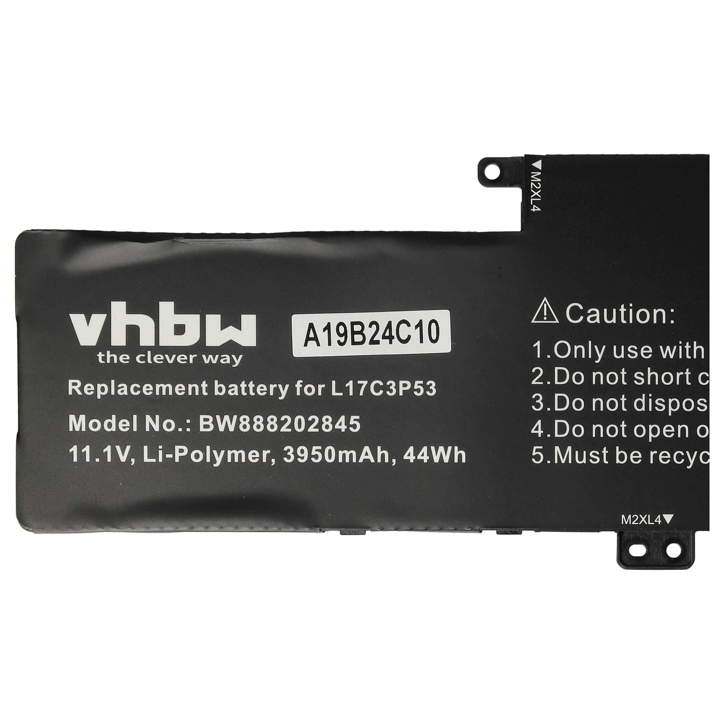 vhbw Akku kompatibel mit Lenovo TP L380-20M8000KAU, TP L380-20M8000JAU, TP L380-20M7S0H800 Notebook (3950 mAh, 11,1 V, Li-Polymer)
