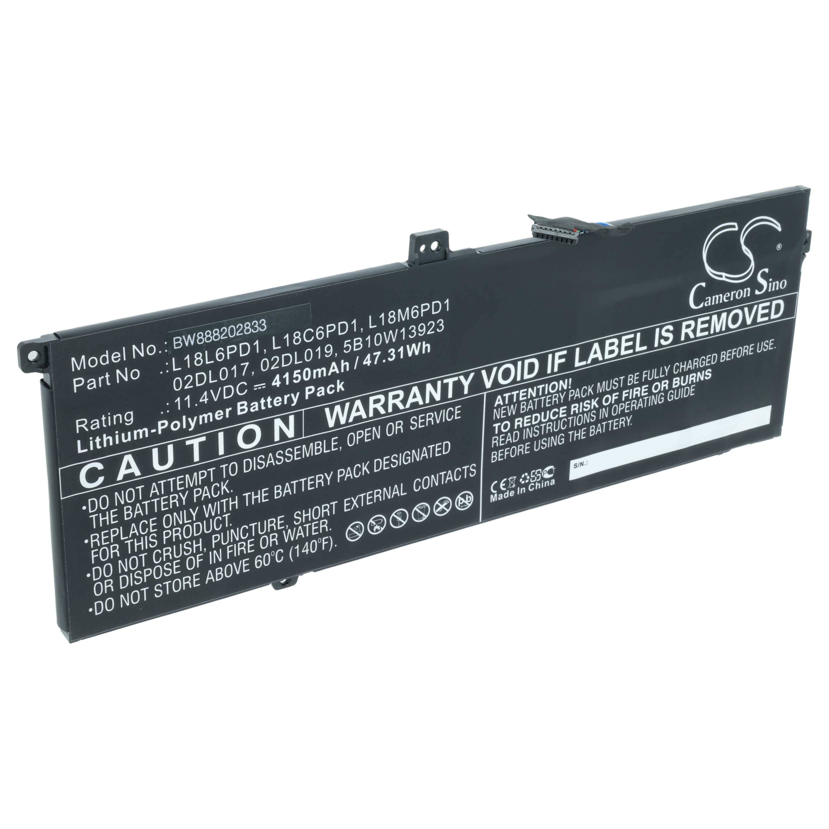 vhbw Akku kompatibel mit Lenovo ThinkPad X390 20Q0A027CD, 20Q1S02M00, 20SC001ECD Notebook (4150 mAh, 11,4 V, Li-Polymer)