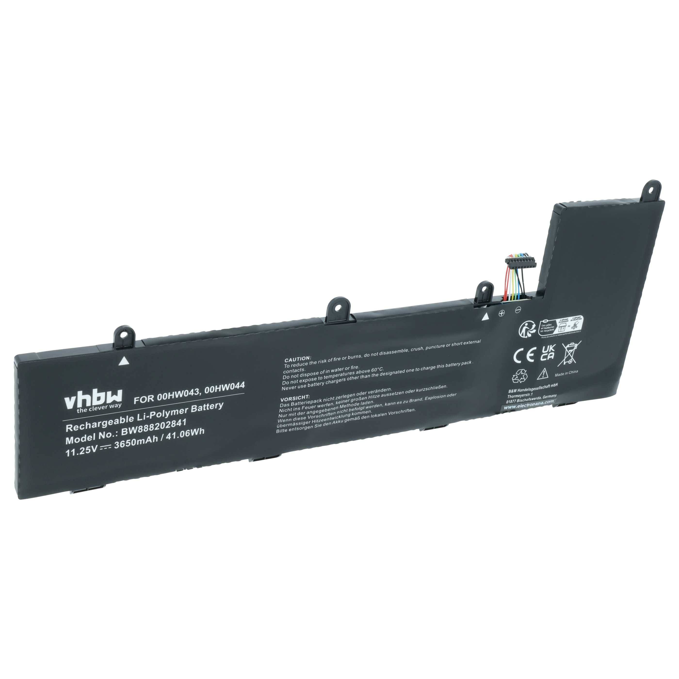 vhbw Akku kompatibel mit Lenovo ThinkPad Yoga 11e 20GA000MUS, 11e 20GA000LUS, 11e 20GA000NUS Notebook (3650 mAh, 11,25 V, Li-Polymer)