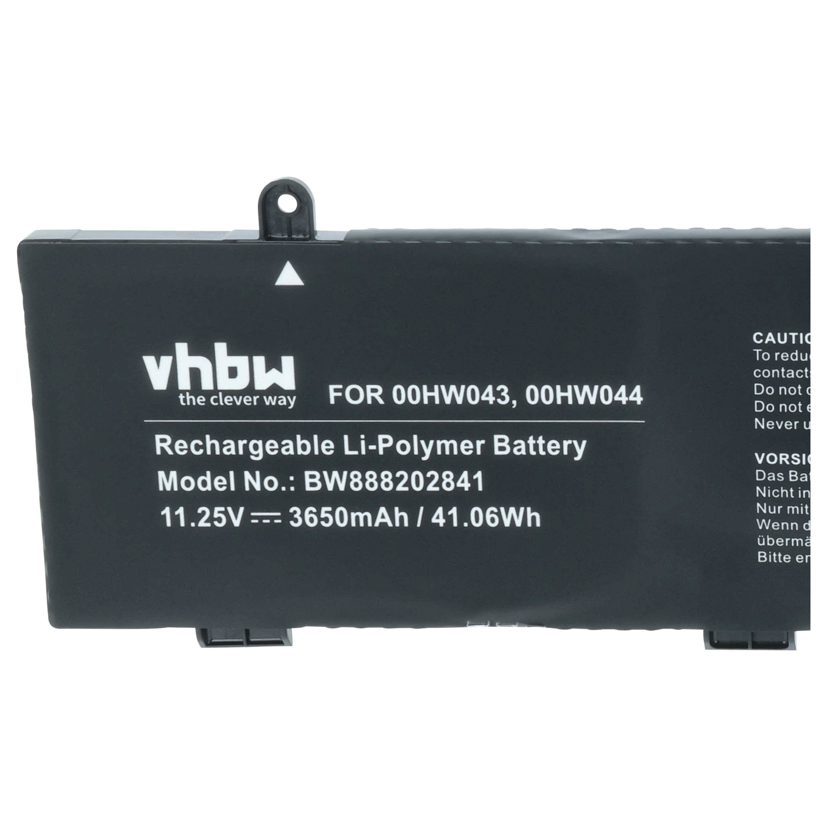 vhbw Akku Ersatz für Lenovo SB10J78992 für Notebook (3650 mAh, 11,25 V, Li-Polymer)