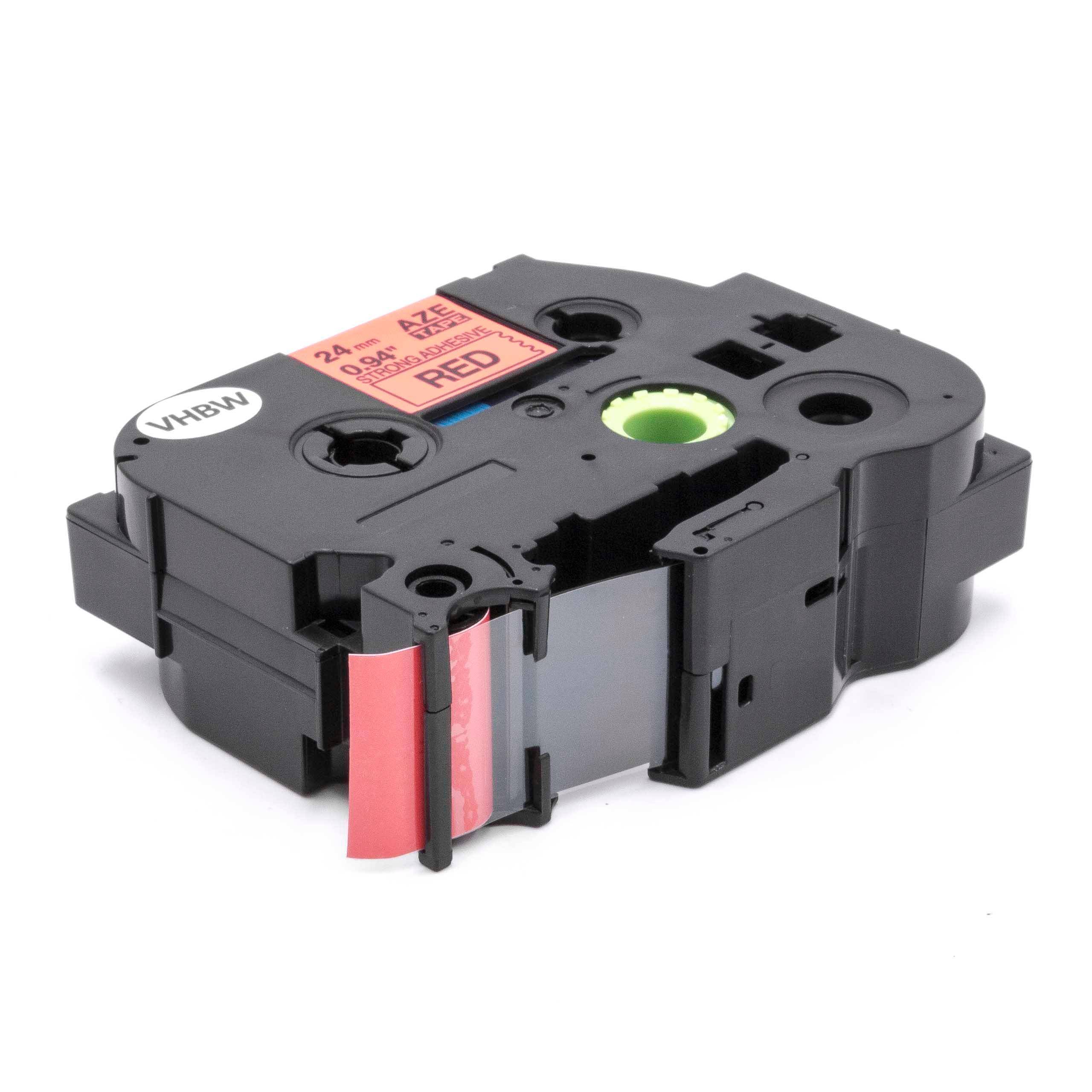 vhbw Schriftband-Kassette Ersatz für Brother TZE-S451 für Etiketten-Drucker 24mm Schwarz auf Rot, Extra Stark