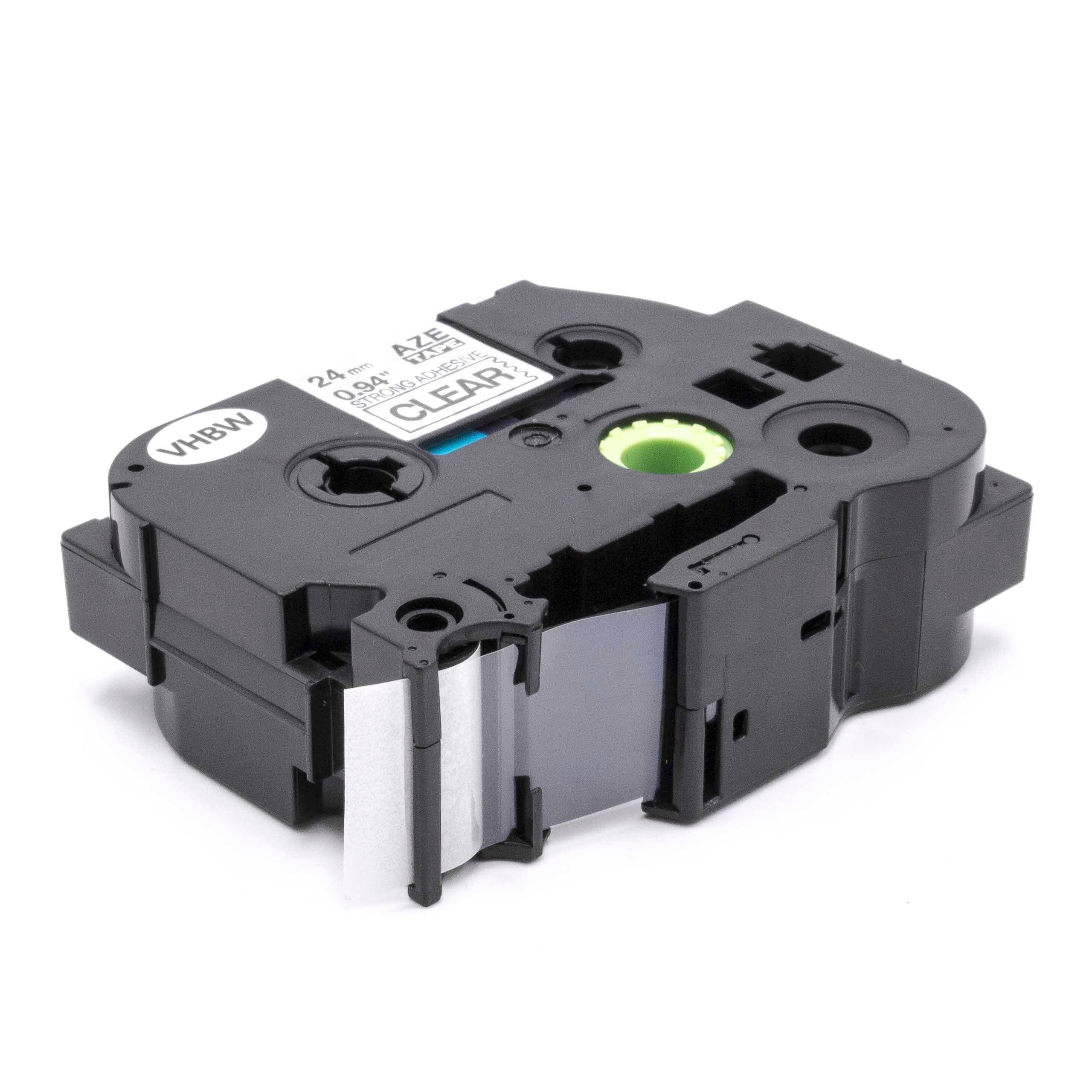 vhbw Schriftband-Kassette Ersatz für Brother TZE-S151 für Etiketten-Drucker 24mm Schwarz auf Transparent, Extra Stark