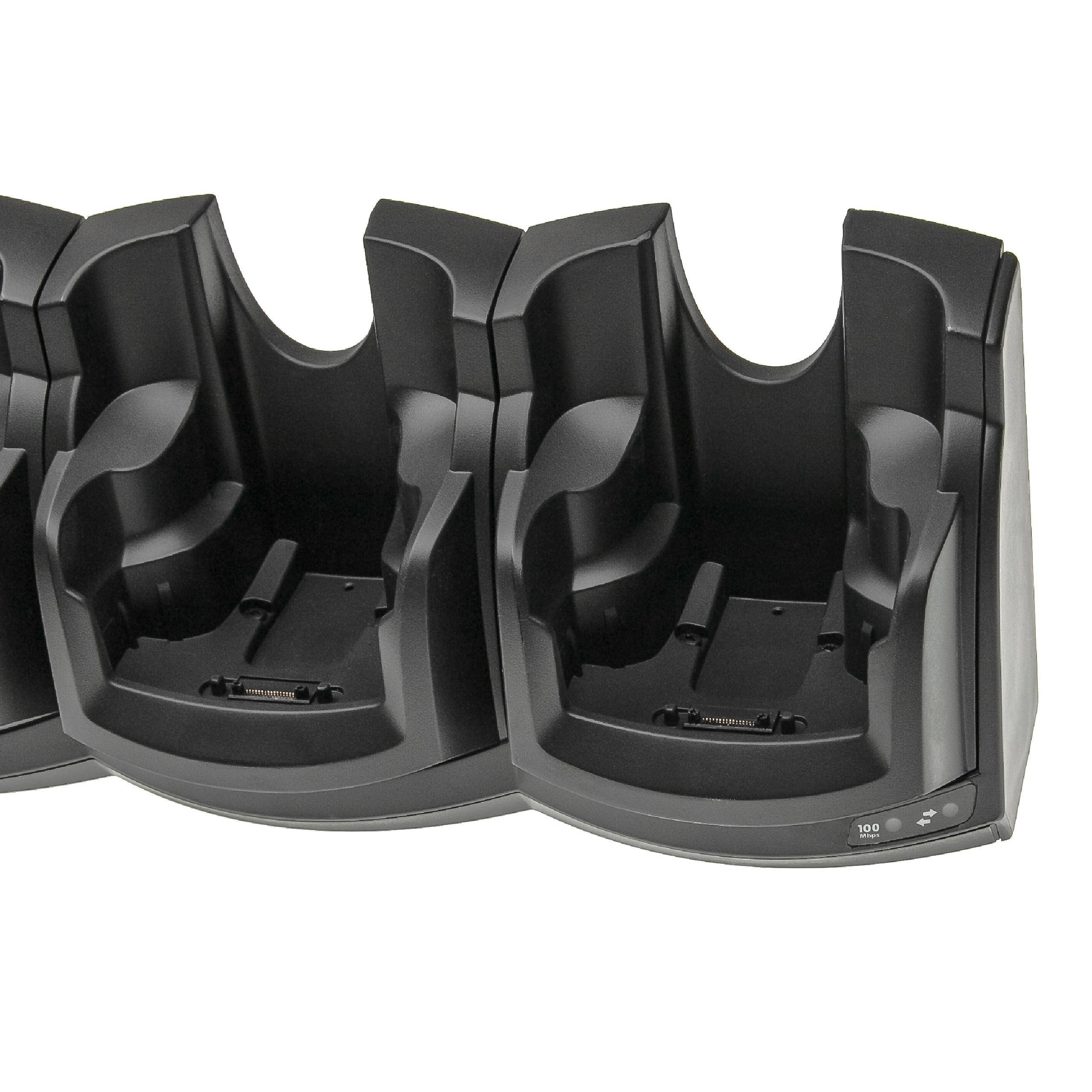 vhbw 4-fach Ladestation kompatibel mit Symbol MC9000, MC9000-G, MC9000-K Mobiler Computer Barcode Scanner - 12V ATX, RJ45 Anschluss Schwarz