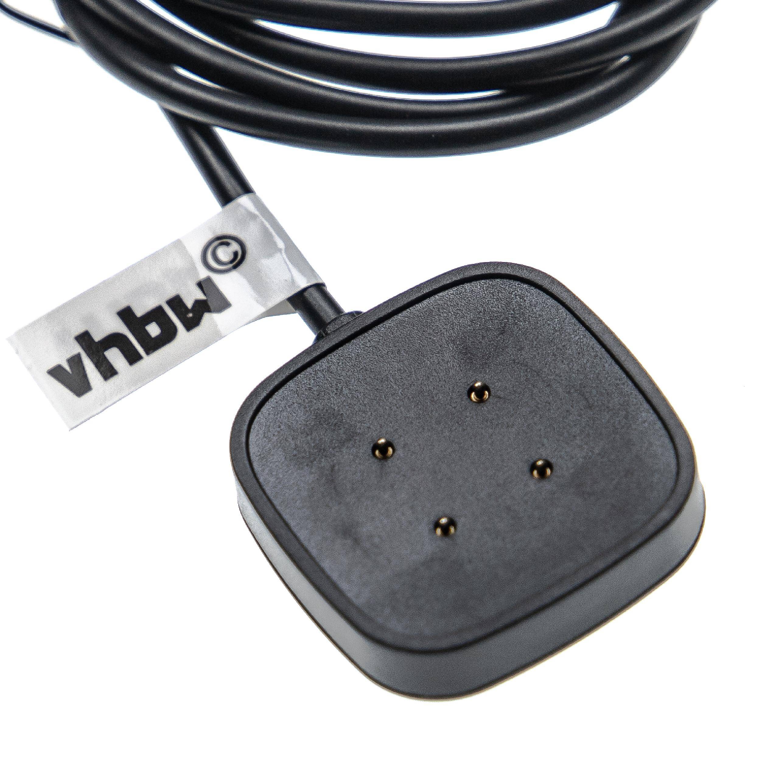 vhbw USB Ladekabel kompatibel mit Fitbit Sense, Versa 3 Smartwatch Fitnesstracker - Ladestation Schwarz, magnetisch, 100 cm