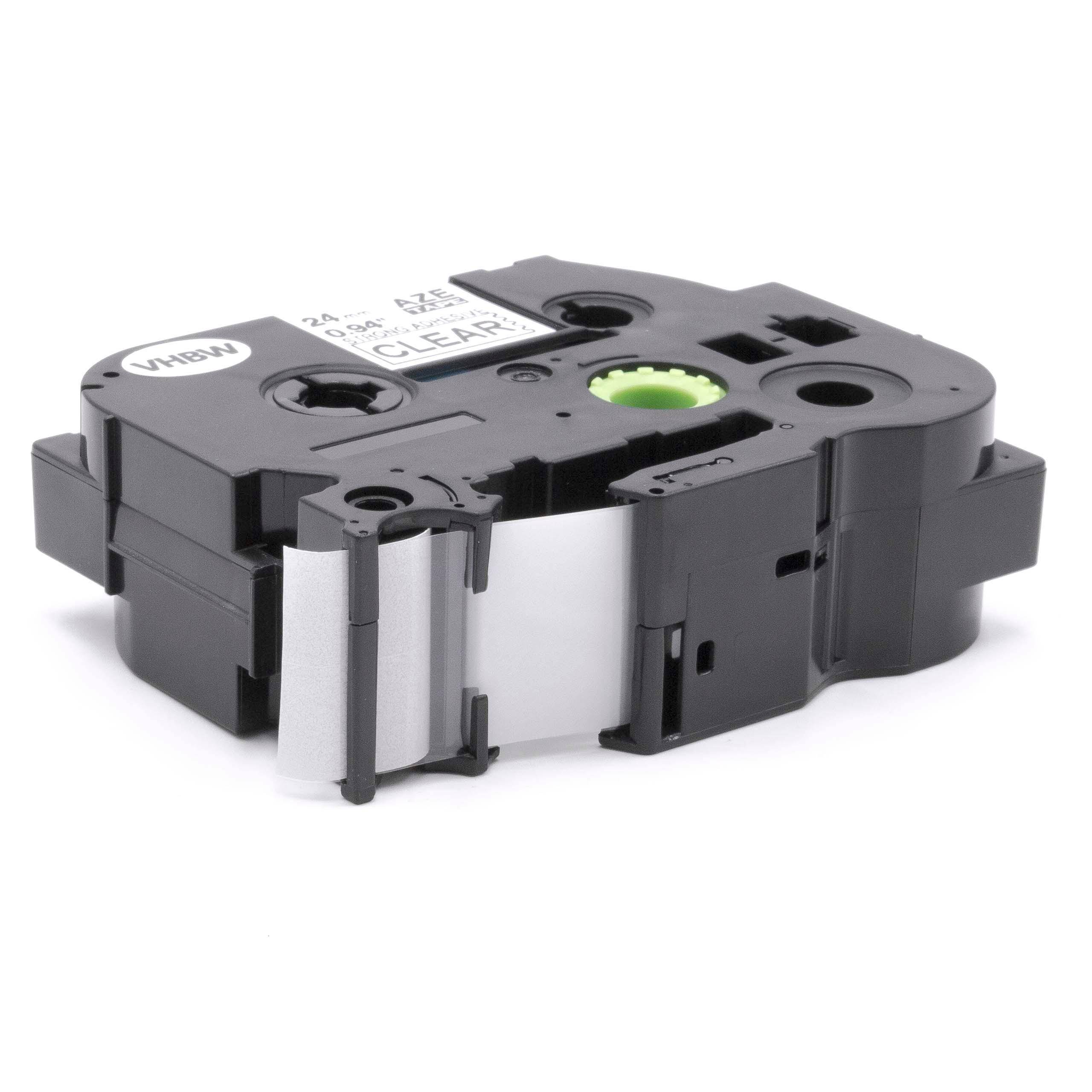 vhbw Schriftband-Kassette Ersatz für Brother TZE-S155 für Etiketten-Drucker 24mm Weiß auf Transparent, Extra Stark