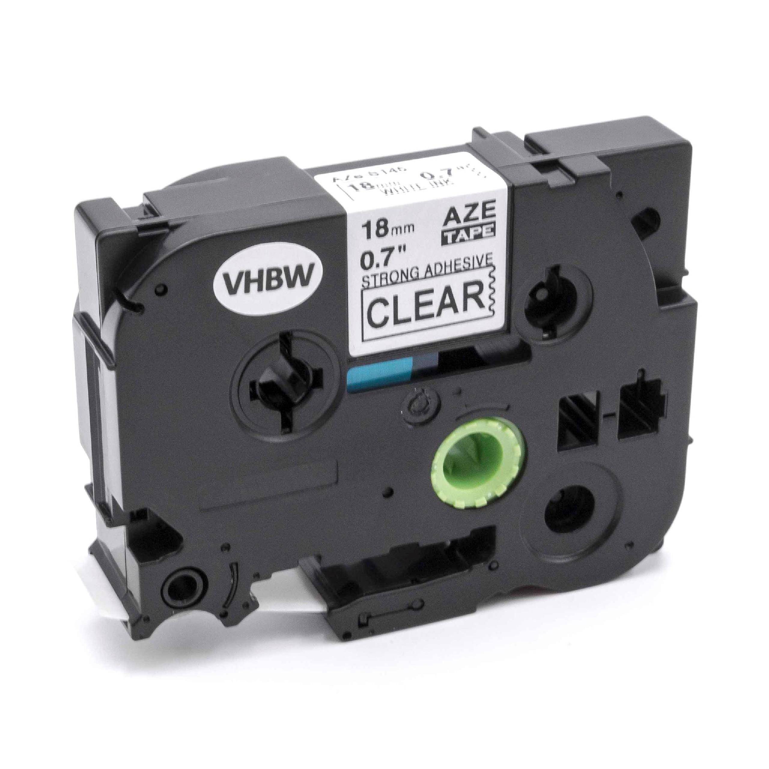 vhbw Schriftband-Kassette Ersatz für Brother TZE-S145 für Etiketten-Drucker 18mm Weiß auf Transparent, Extra Stark