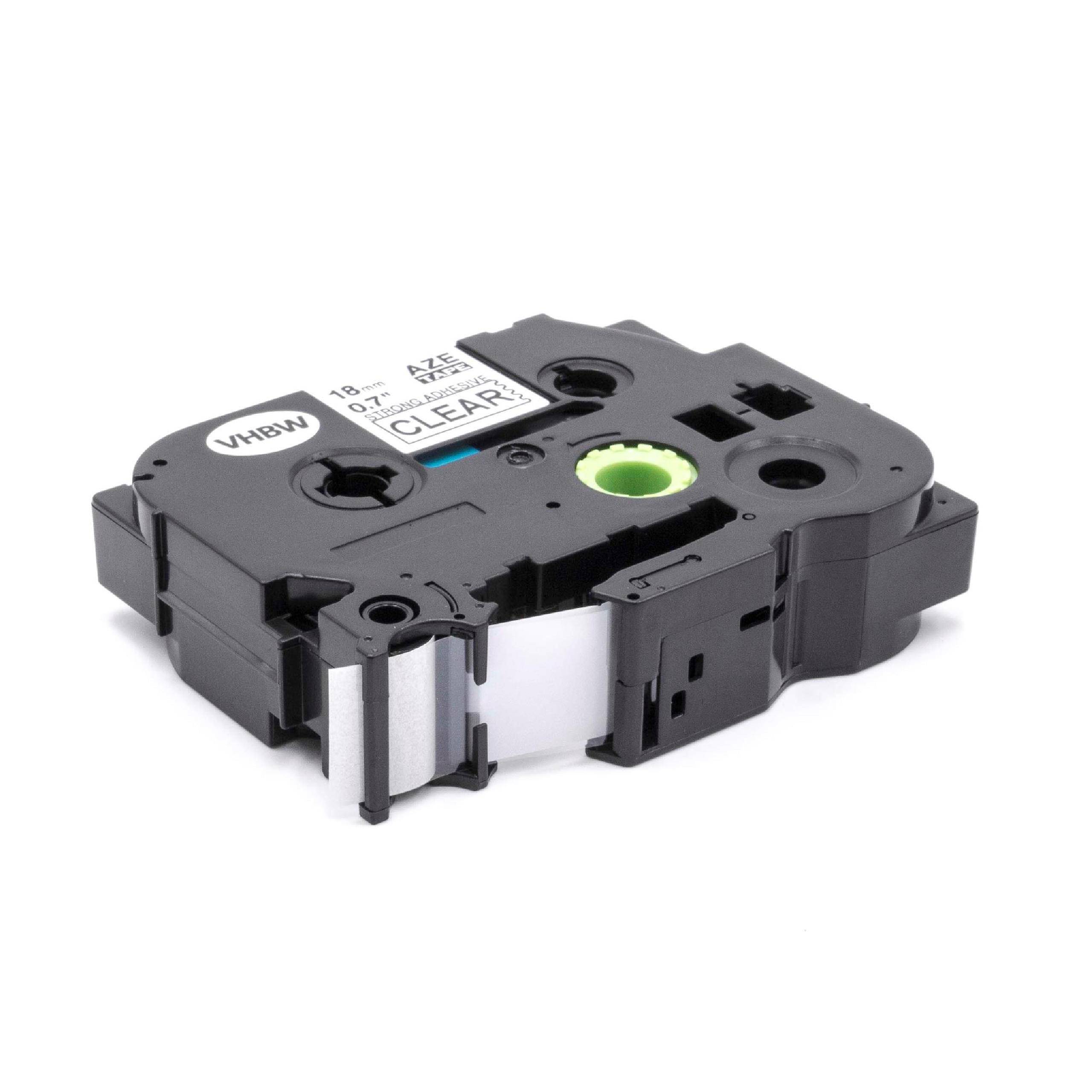 vhbw Schriftband-Kassette Ersatz für Brother TZE-S145 für Etiketten-Drucker 18mm Weiß auf Transparent, Extra Stark