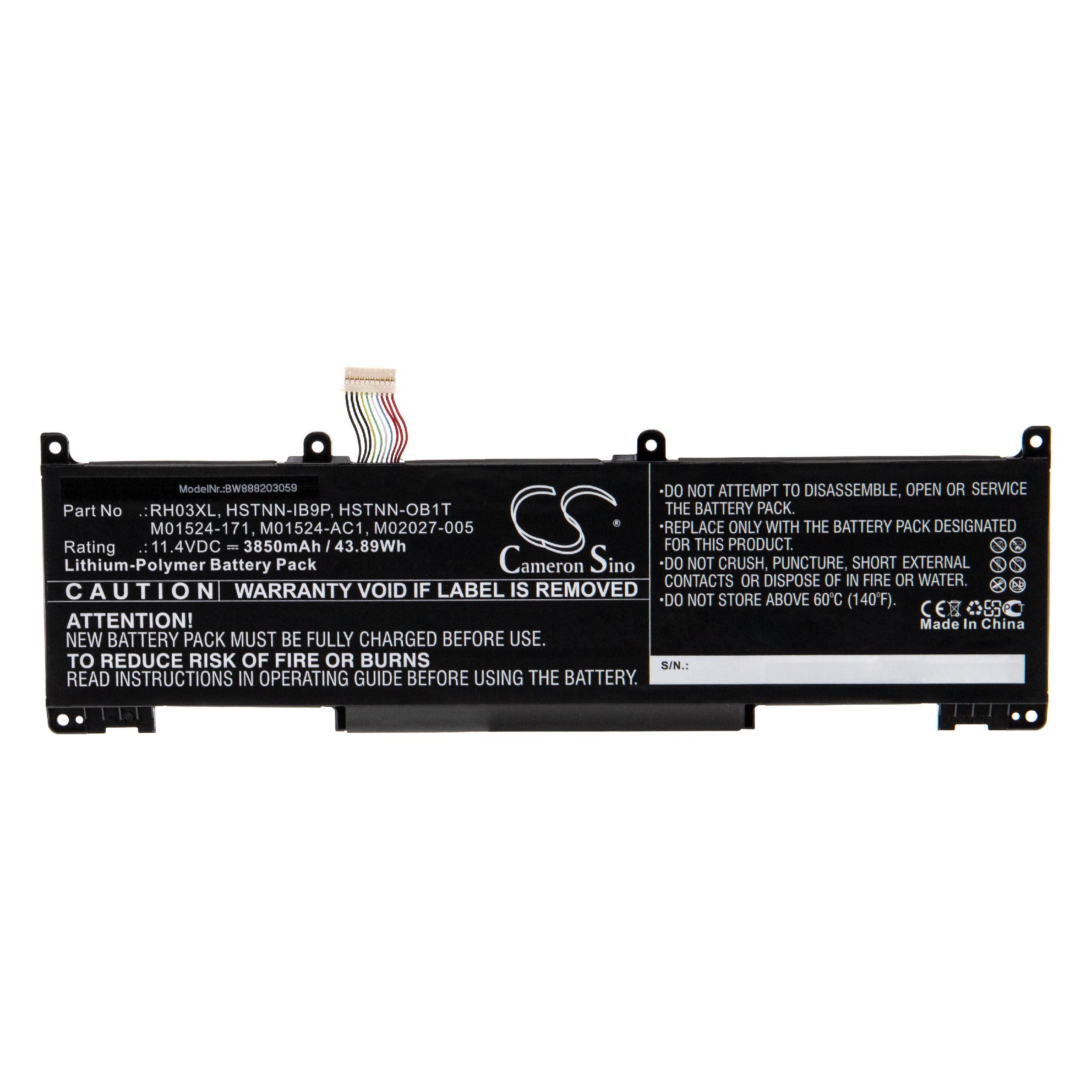 vhbw Akku Ersatz für HP M02027-005, RH03XL für Notebook (3850mAh, 11,4V, Li-Polymer)