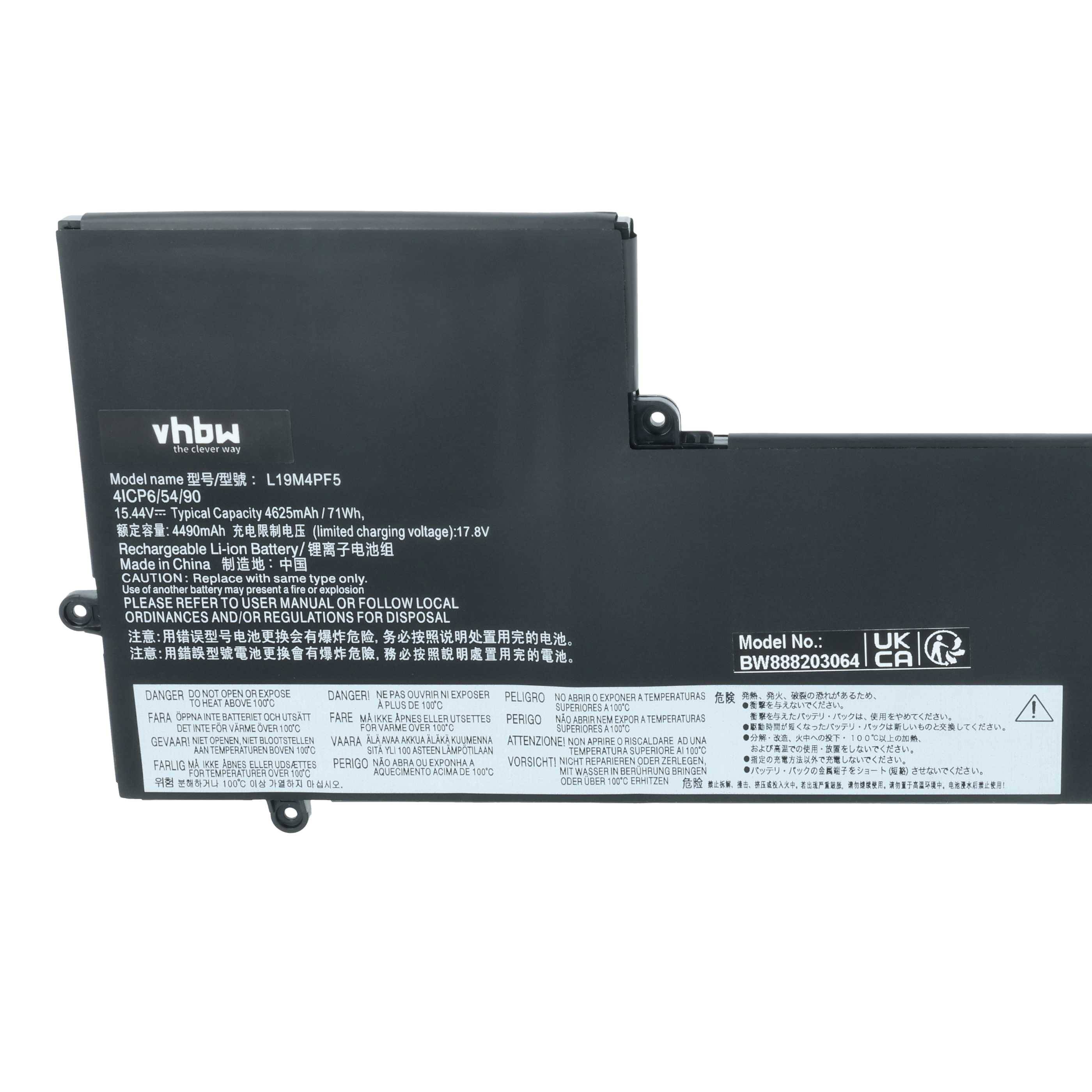 vhbw Akku kompatibel mit Lenovo Yoga Slim 7-15ITL05 (82AC) | Notebook (4500 mAh, 15,44 V, Li-Polymer)