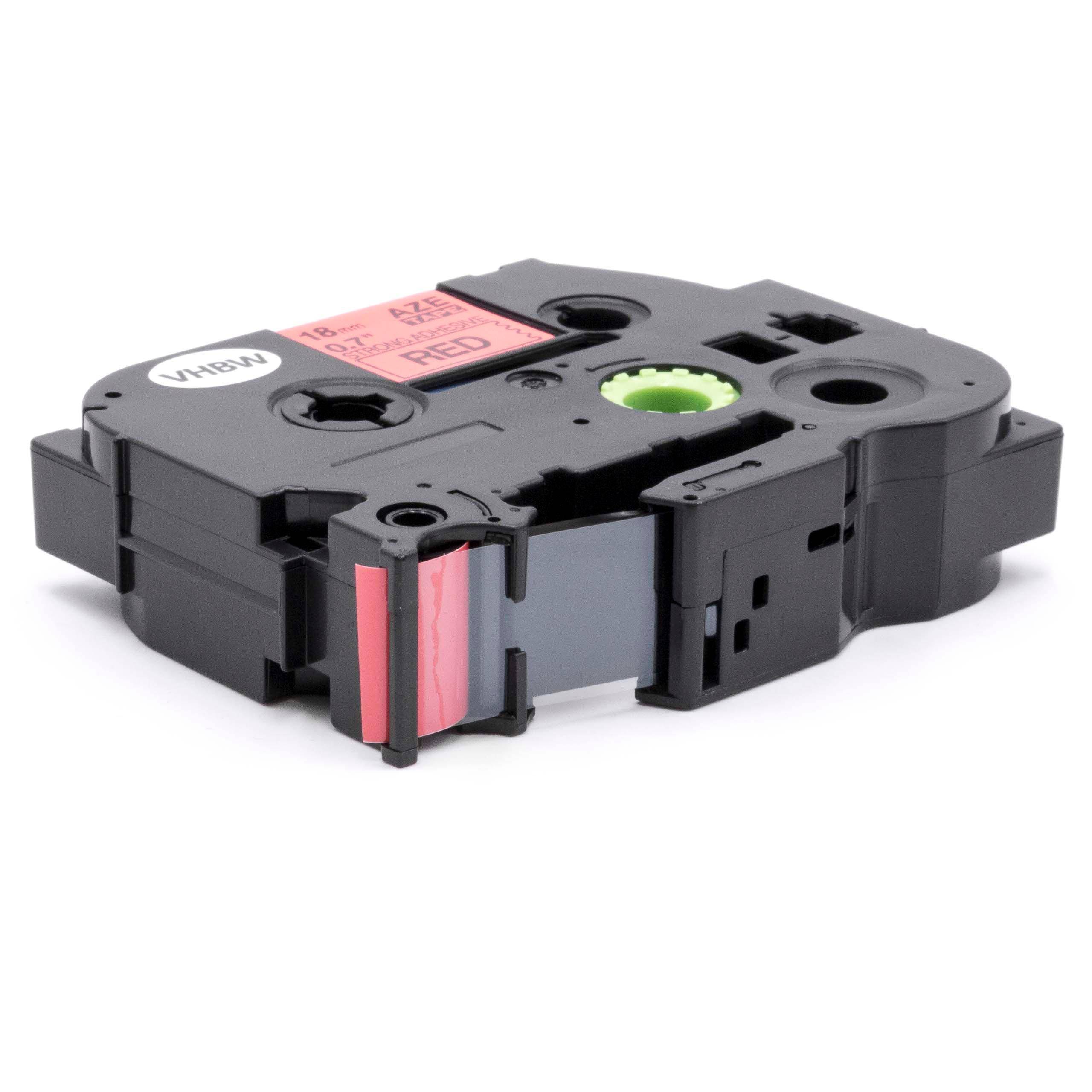 vhbw Schriftband-Kassette kompatibel mit Brother P-Touch P950W, RL700S, ST5 Etiketten-Drucker 18mm Schwarz auf Rot, Extra Stark