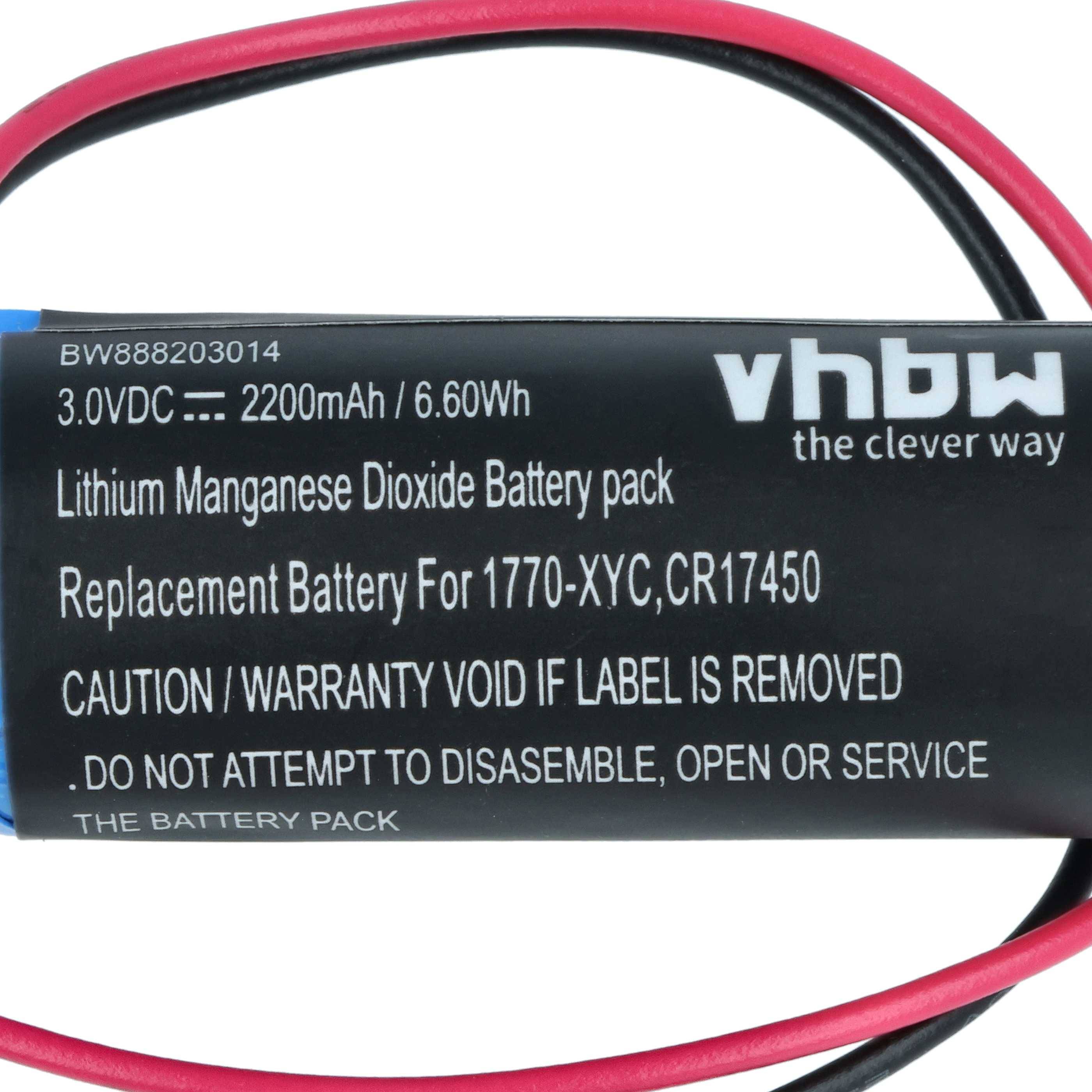 Ein Batteriepack mit der Bezeichnung „Lithium-Mangandioxid-Batteriepack 2200mAh/6,60Wh
