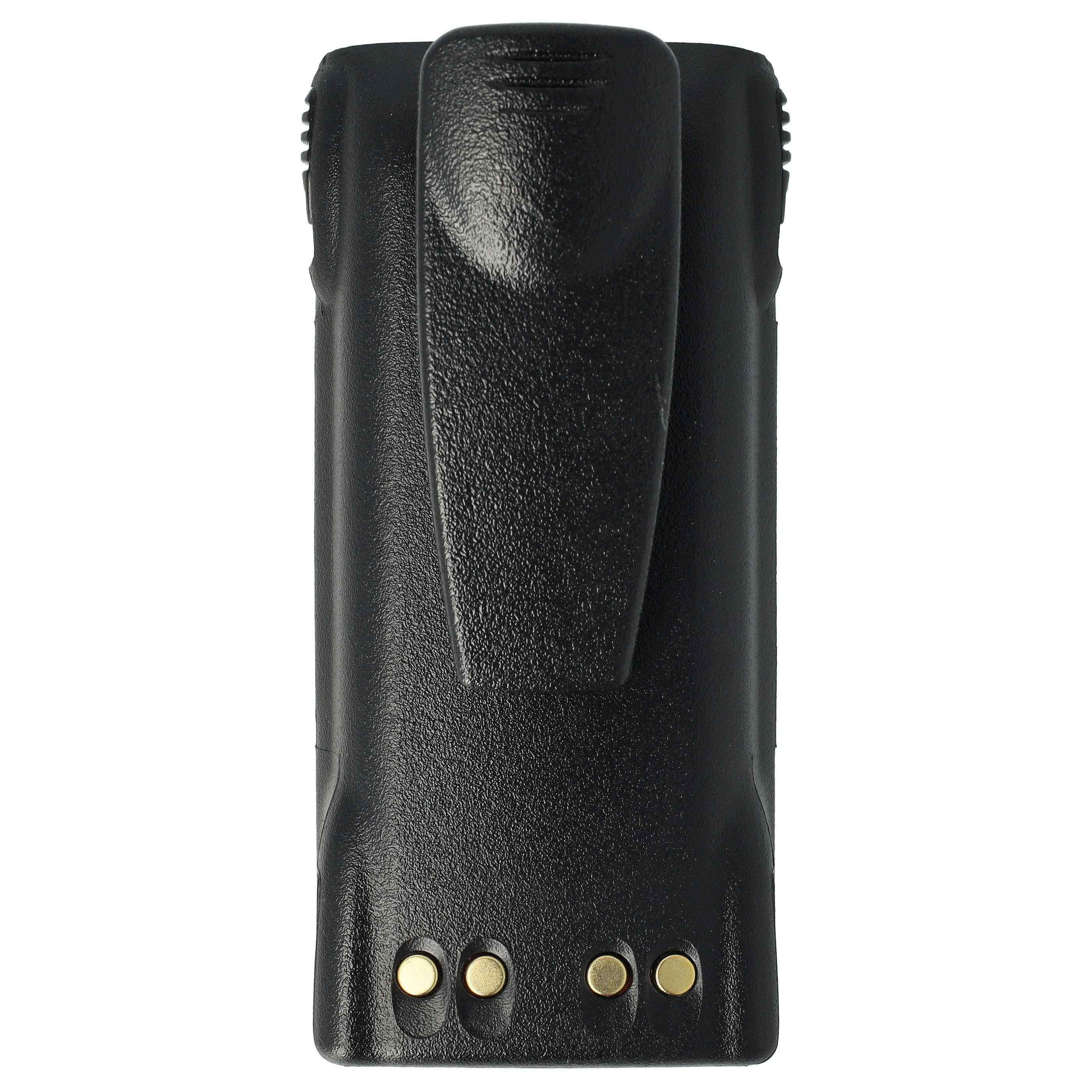 vhbw Akku Ersatz für Motorola HNN9013A, HNN9013B, HNN9013DR für Funkgerät, Walkie Talkie (1500mAh, 7,2V, NiMH) + Gürtelclip