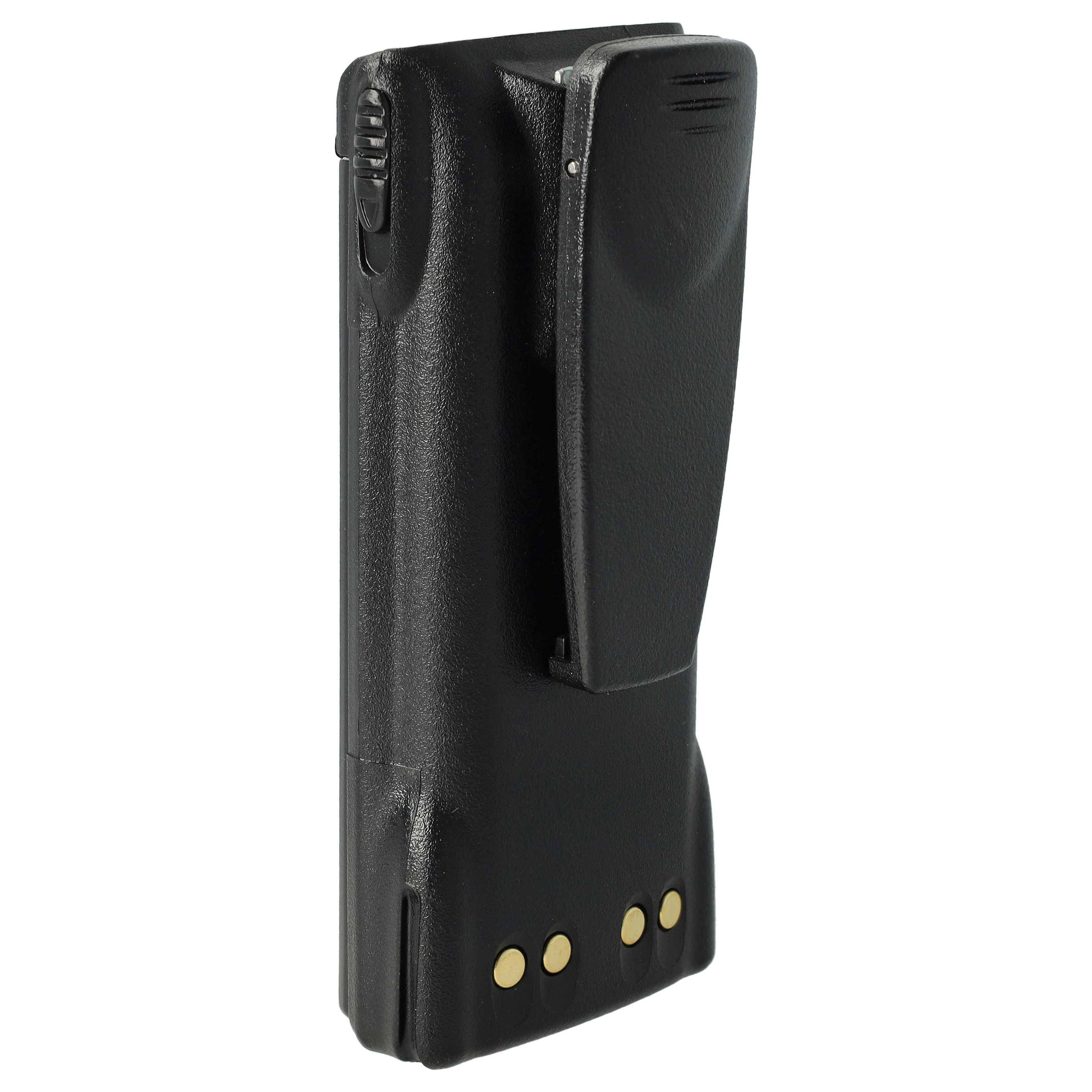 vhbw Akku Ersatz für Motorola HNN9013A, HNN9013B, HNN9013DR für Funkgerät, Walkie Talkie (1500mAh, 7,2V, NiMH) + Gürtelclip