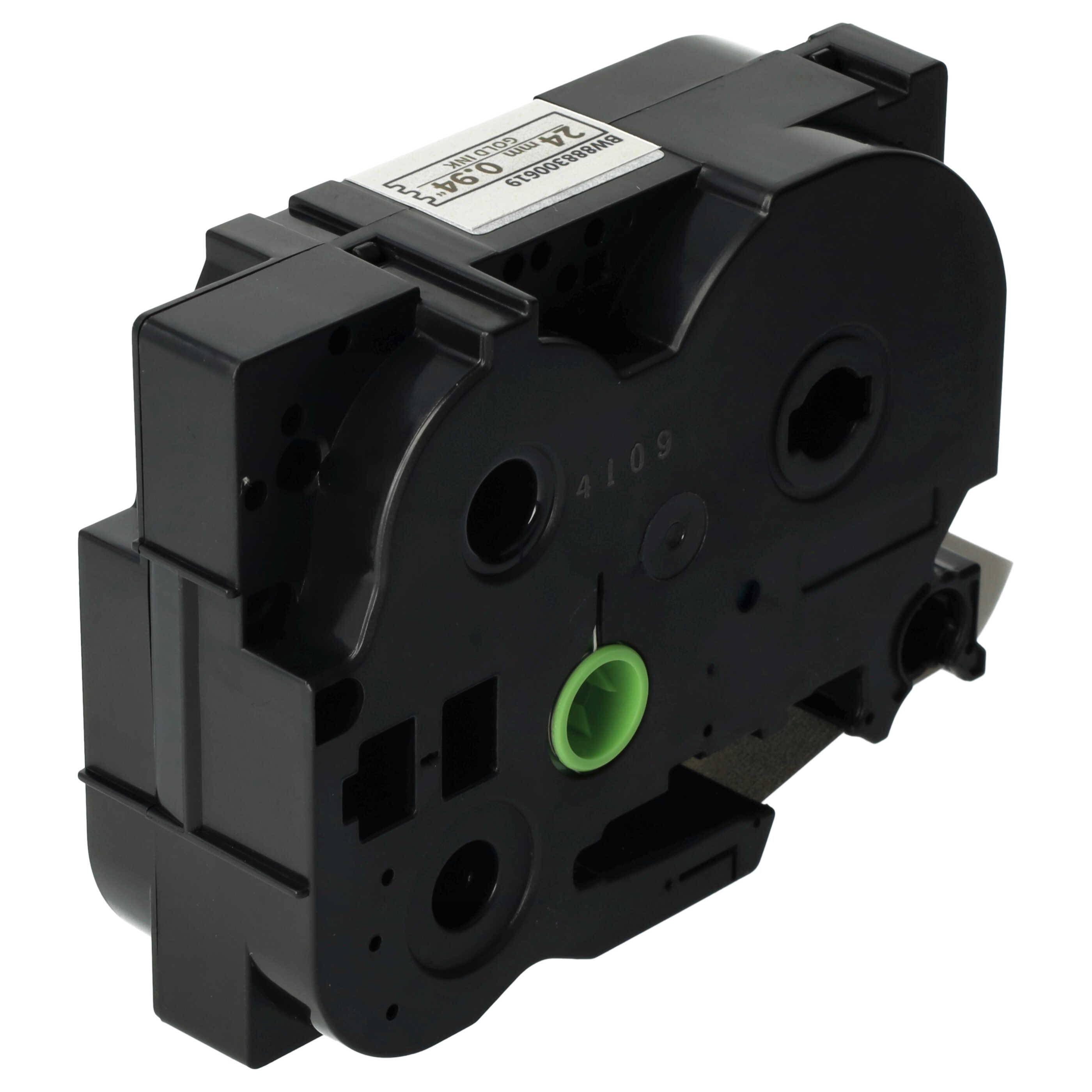 vhbw 1x Schriftband-Kassette kompatibel mit Brother PT D600VP, 2400, D800W, 2700VP, E550VP, E 500 VP Etiketten-Drucker 24mm Gold auf Premiumweiß