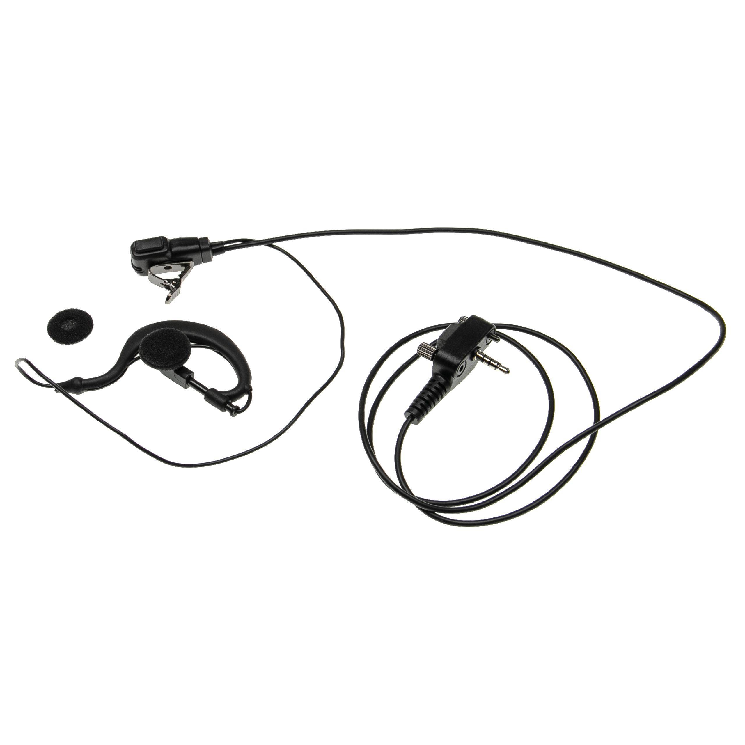 vhbw Headset kompatibel mit Yaesu / Vertex VX-354, VX-400, VX-410, VX-414, VX-420, VX-424, VX-427, VX-450 Funkgerät - G-Form