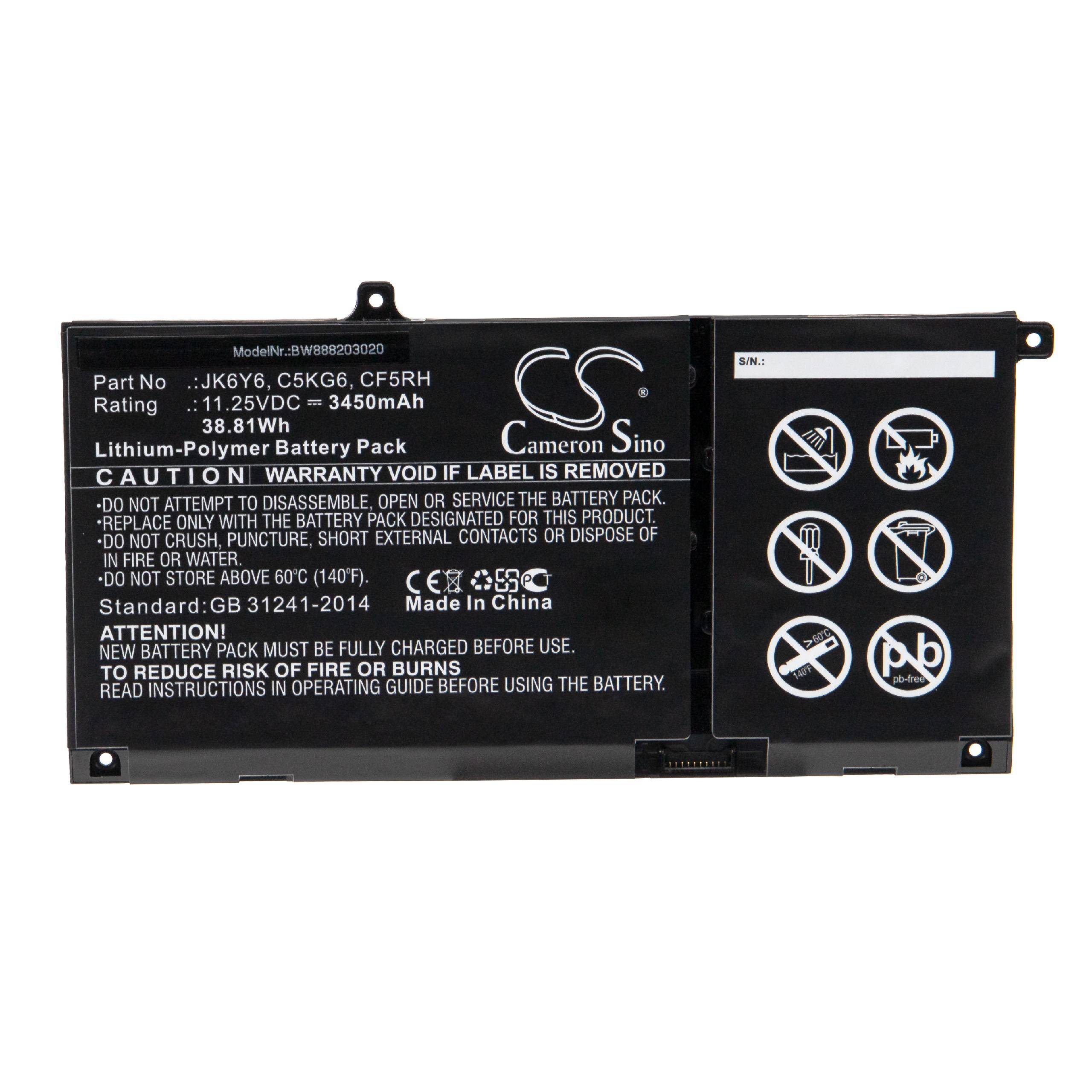 vhbw Akku kompatibel mit Dell Vostro 14 5402 V4I5003W Notebook (3450mAh, 11,25V, Li-Polymer)