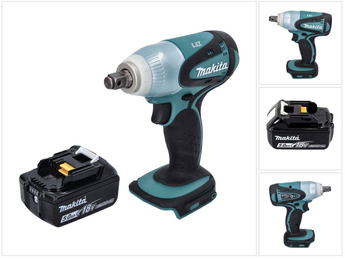 Makita DTW 251 T1 Akku Schlagschrauber 18 V 230 Nm 1/2" + 1x Akku 5,0 Ah - ohne Ladegerät
