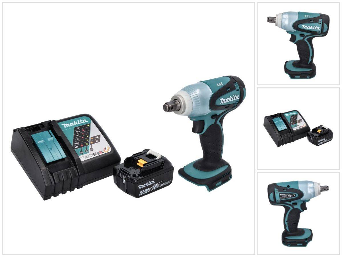 Makita DTW 251 RG1 Akku Schlagschrauber 18 V 230 Nm 1/2" + 1x Akku 6,0 Ah + Ladegerät