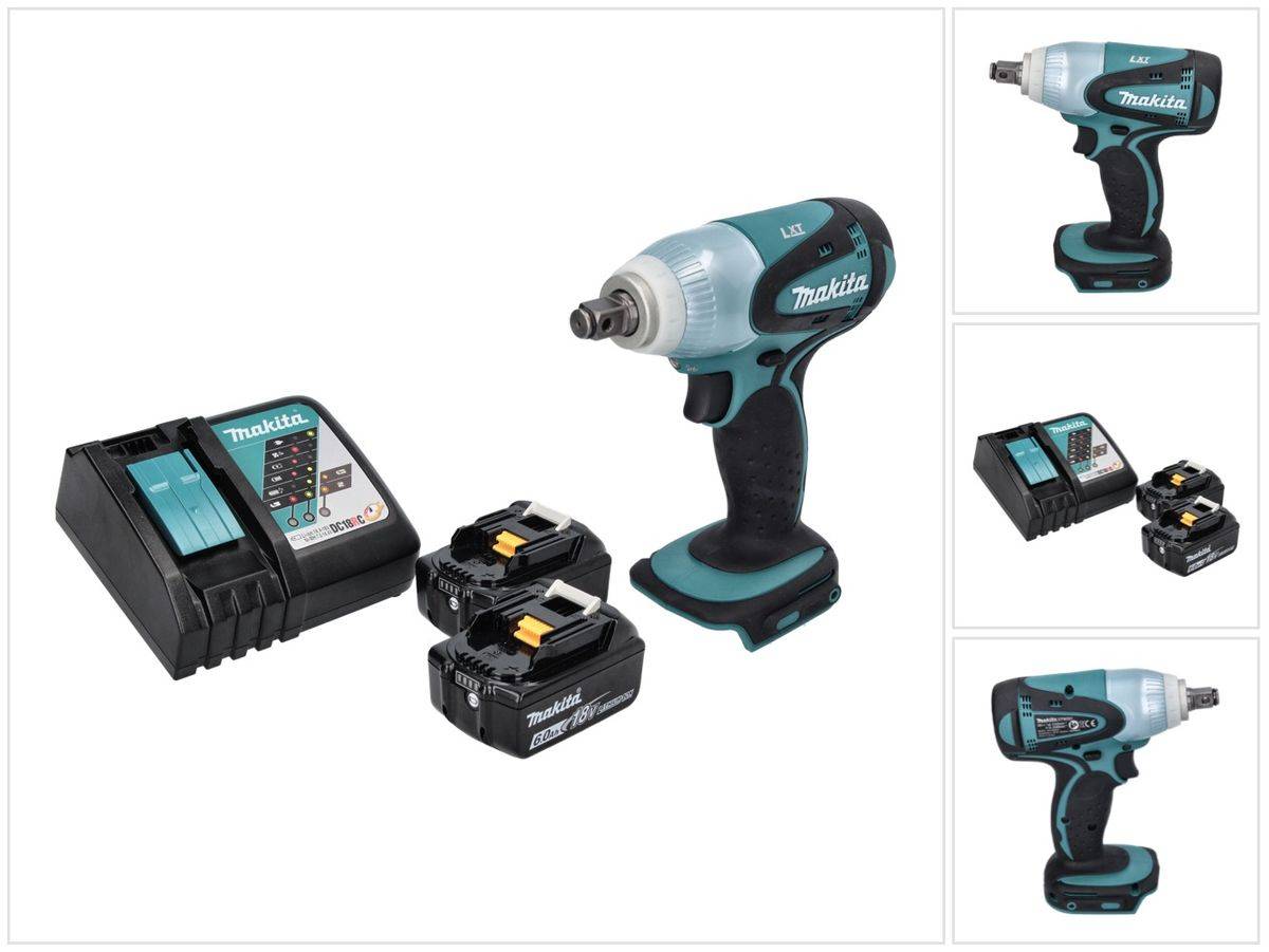 Makita DTW 251 RG Akku Schlagschrauber 18 V 230 Nm 1/2" + 2x Akku 6,0 Ah + Ladegerät