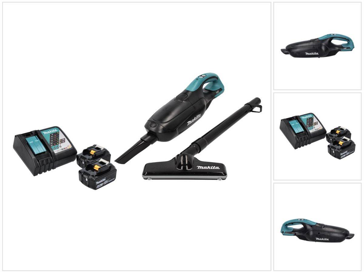 Makita DCL 182 RG B Akku Staubsauger 18 V Schwarz + 2x Akku 6,0 Ah + Ladegerät