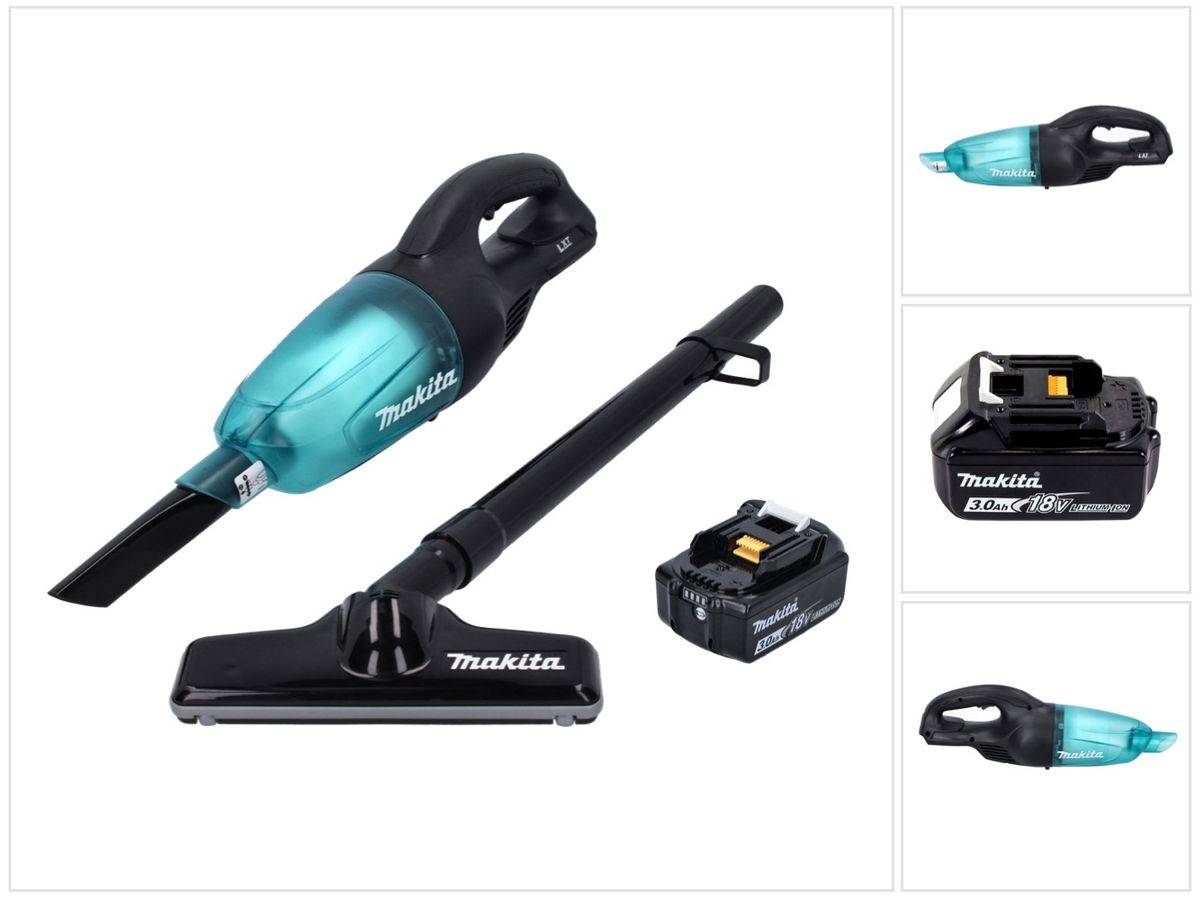 Makita DCL 180 F1 B Akku Staubsauger 18 V Schwarz + 1x Akku 3,0 Ah - ohne Ladegerät