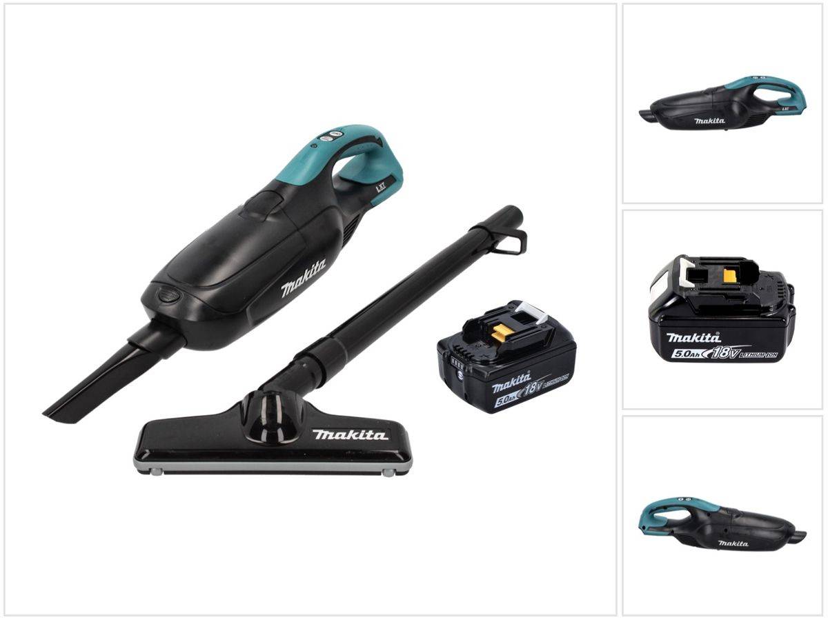 Makita DCL 182 T1 B Akku Staubsauger 18 V Schwarz + 1x Akku 5,0 Ah - ohne Ladegerät