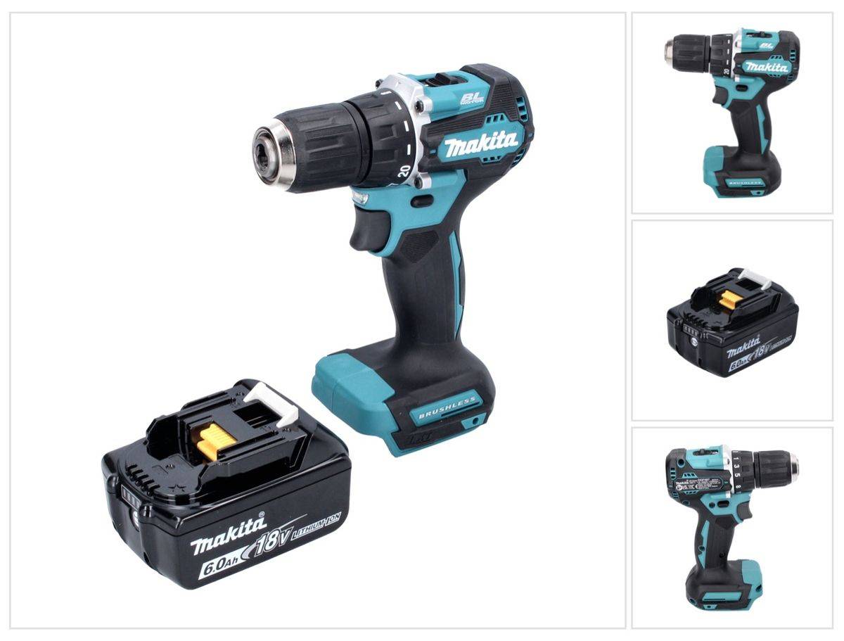 Makita DDF 487 G1 Akku Bohrschrauber 18 V 40 Nm Brushless + 1x Akku 6,0 Ah - ohne Ladegerät
