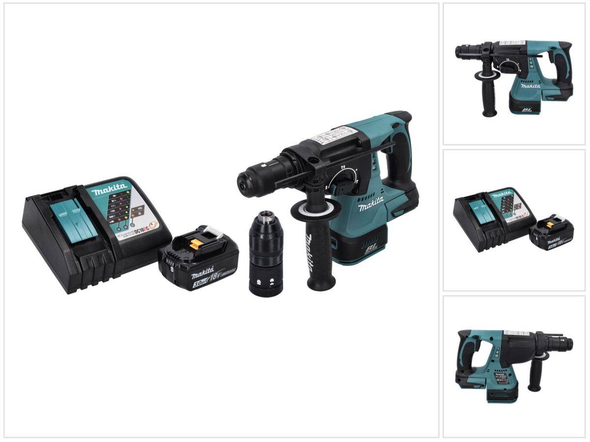 Makita DHR 243 RF1 Akku Bohrhammer 18 V SDS plus Brushless + 1x Akku 3,0 Ah + Ladegerät