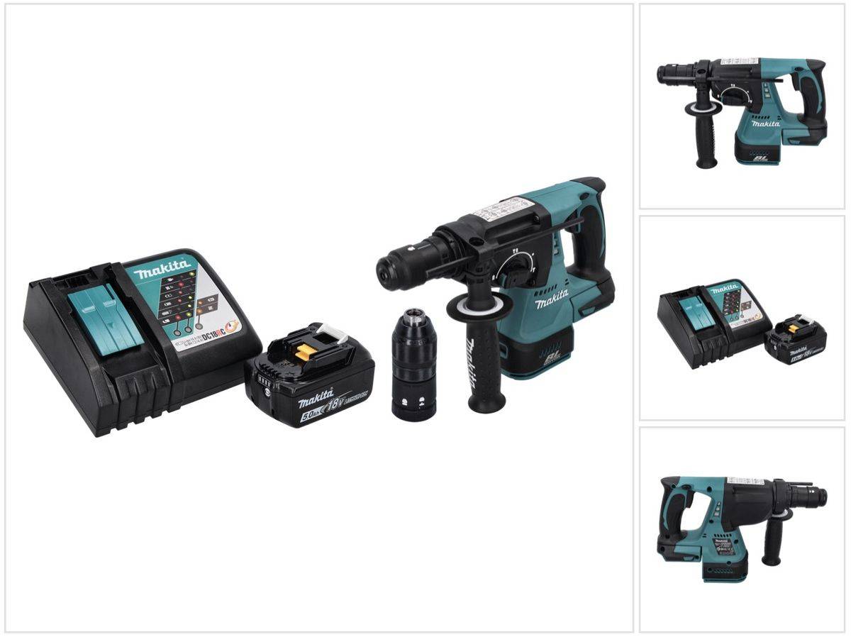 Makita DHR 243 RT1 Akku Bohrhammer 18 V SDS plus Brushless + 1x Akku 5,0 Ah + Ladegerät