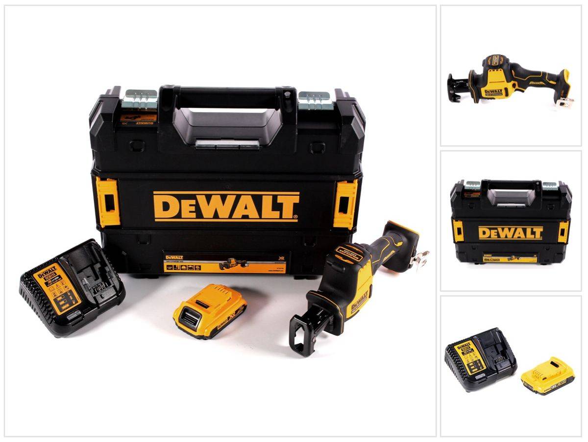 DeWalt DCS 369 D1 Akku Säbelsäge 18 V + 1x Akku 2,0 Ah + Ladegerät + TSTAK
