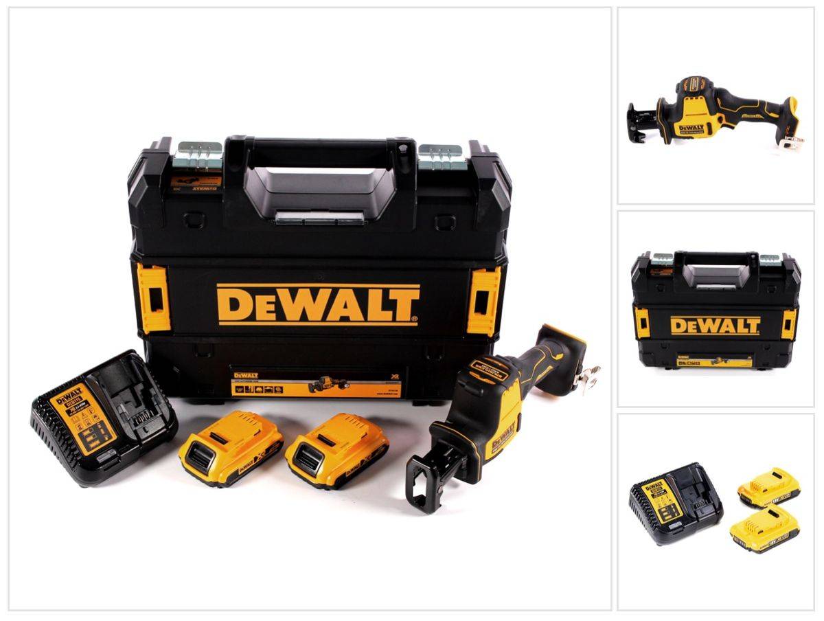 DeWalt DCS 369 D2 Akku Säbelsäge 18 V + 2x Akku 2,0 Ah + Ladegerät + TSTAK
