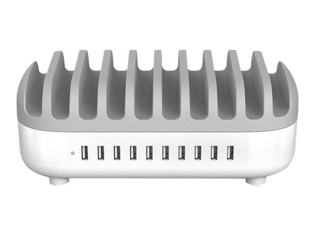 Compulocks 10 Ports USB Charging Dock Station With UK Plug - Ladestation - 120 Watt - 2.4 A - 10 Ausgabeanschlussstellen