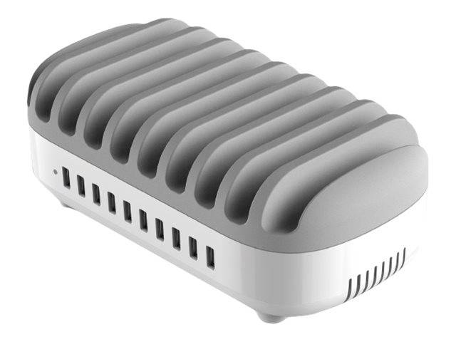 Compulocks 10 Ports USB Charging Dock Station With UK Plug - Ladestation - 120 Watt - 2.4 A - 10 Ausgabeanschlussstellen