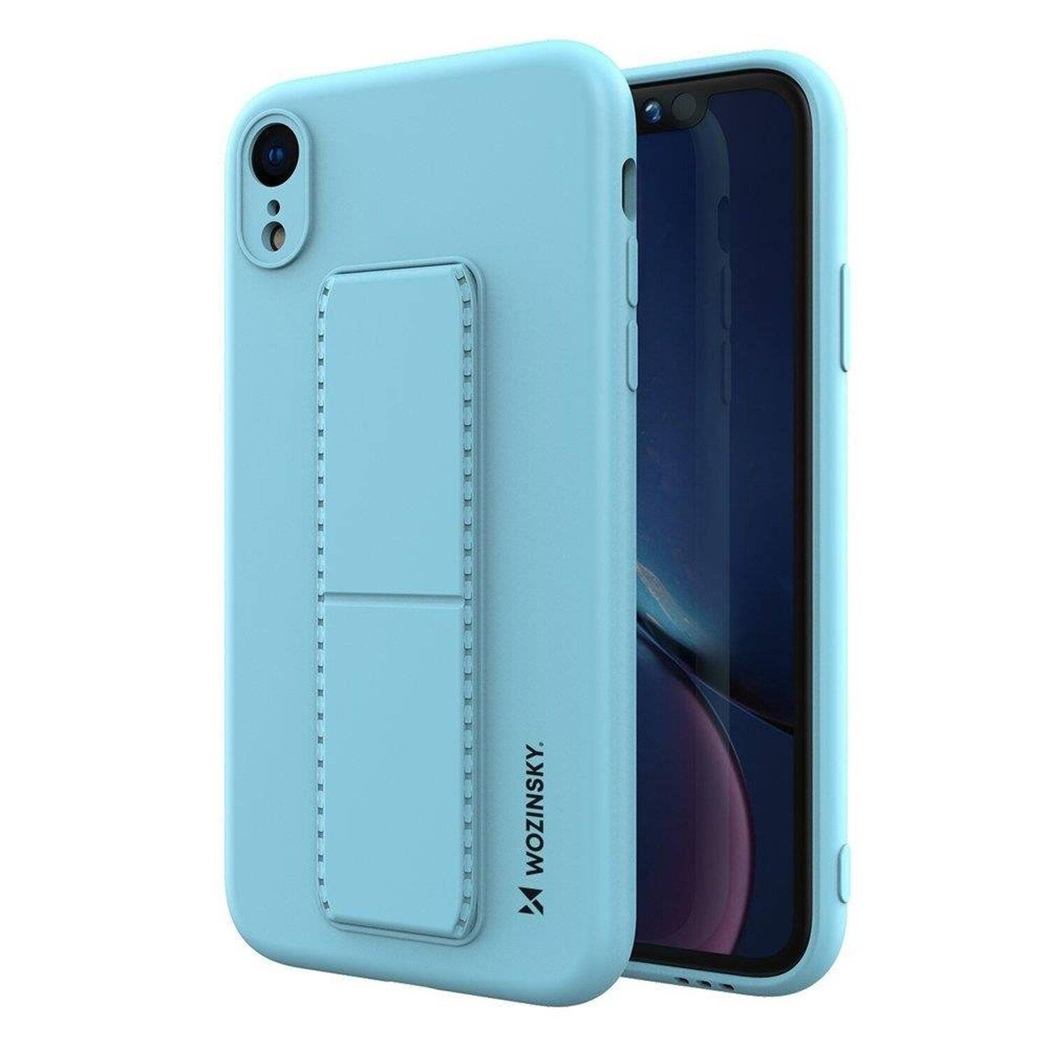Kickstand Hülle Bumper aufstellbar Silikon mit integriertem Magneten für Samsung Galaxy S20 FE (G780F) in Sky-Blau