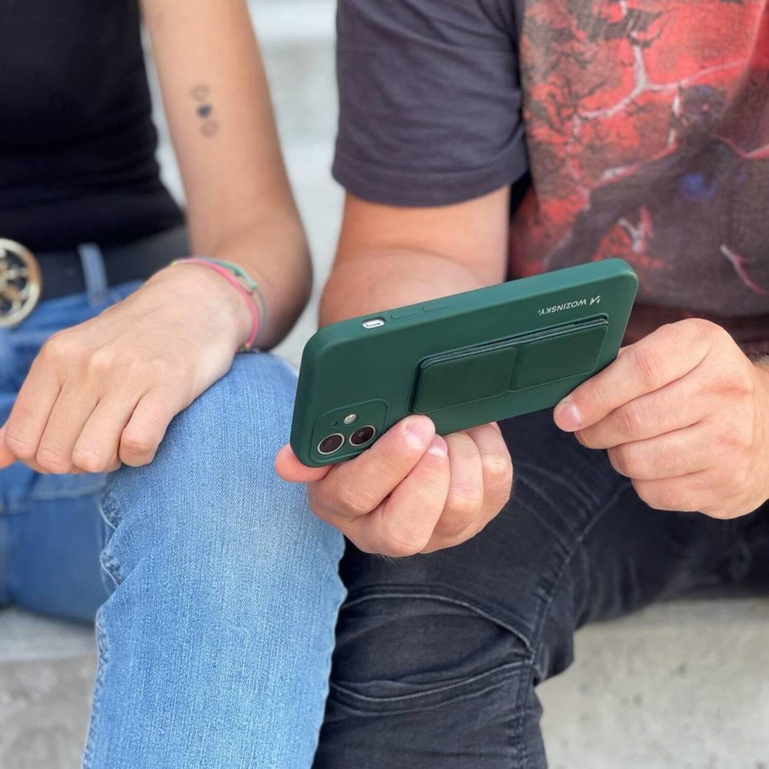 Kickstand Hülle Bumper aufstellbar Silikon Hard Case mit integriertem Magneten für Xiaomi Redmi Note 9 Pro in Sky-Blau