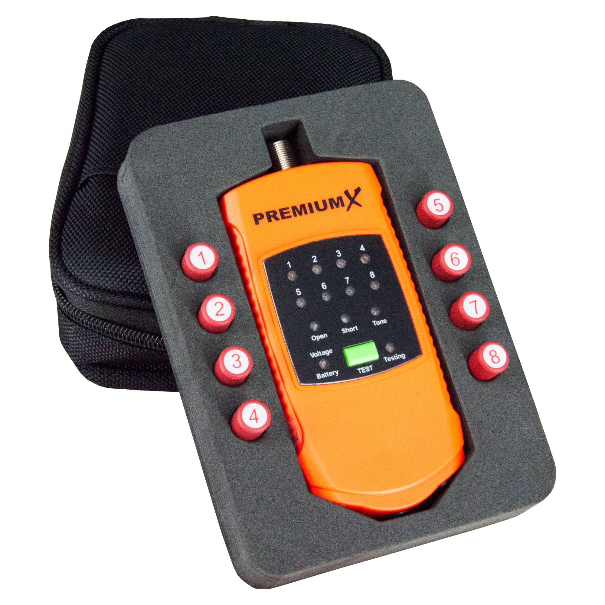 PremiumX CF-11 Kabelfinder Kabelprüfer Sat Cablefinder für Koaxialkabel 8-fach