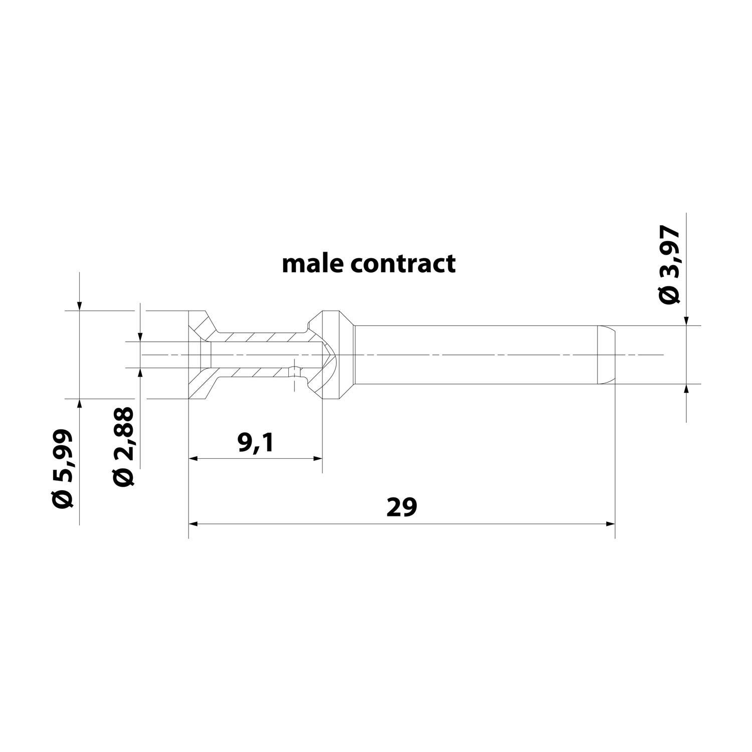 HARTING C-HMC-Crimpkontakt Kontaktstift (M) 4mm² AWG12 gold, 1 Stück Werkstoff Kupferlegierung - 1 Stück
