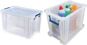 Fellowes Aufbewahrungsbox ProStore, 26 Liter, transparent transparent klar, aus stoßfestem, recycelbarem PP, mit